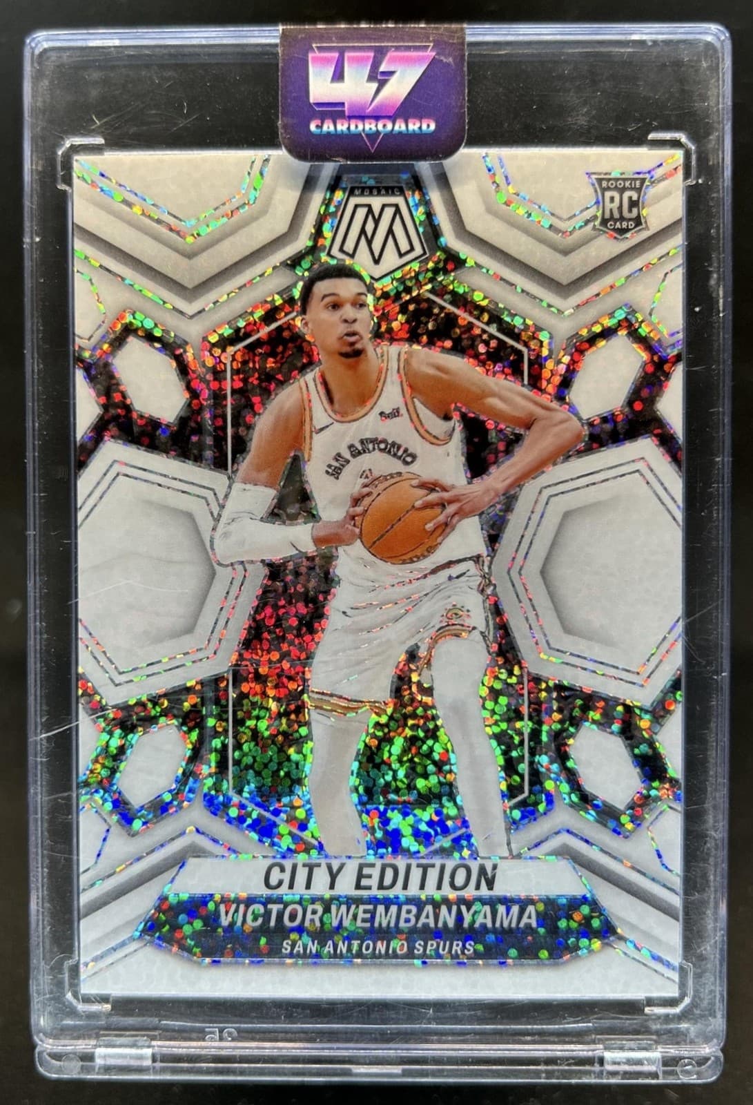 2023-24 Mosaic Victor Wembanyama RC White Sparkle Prizm SSP City Edition #282