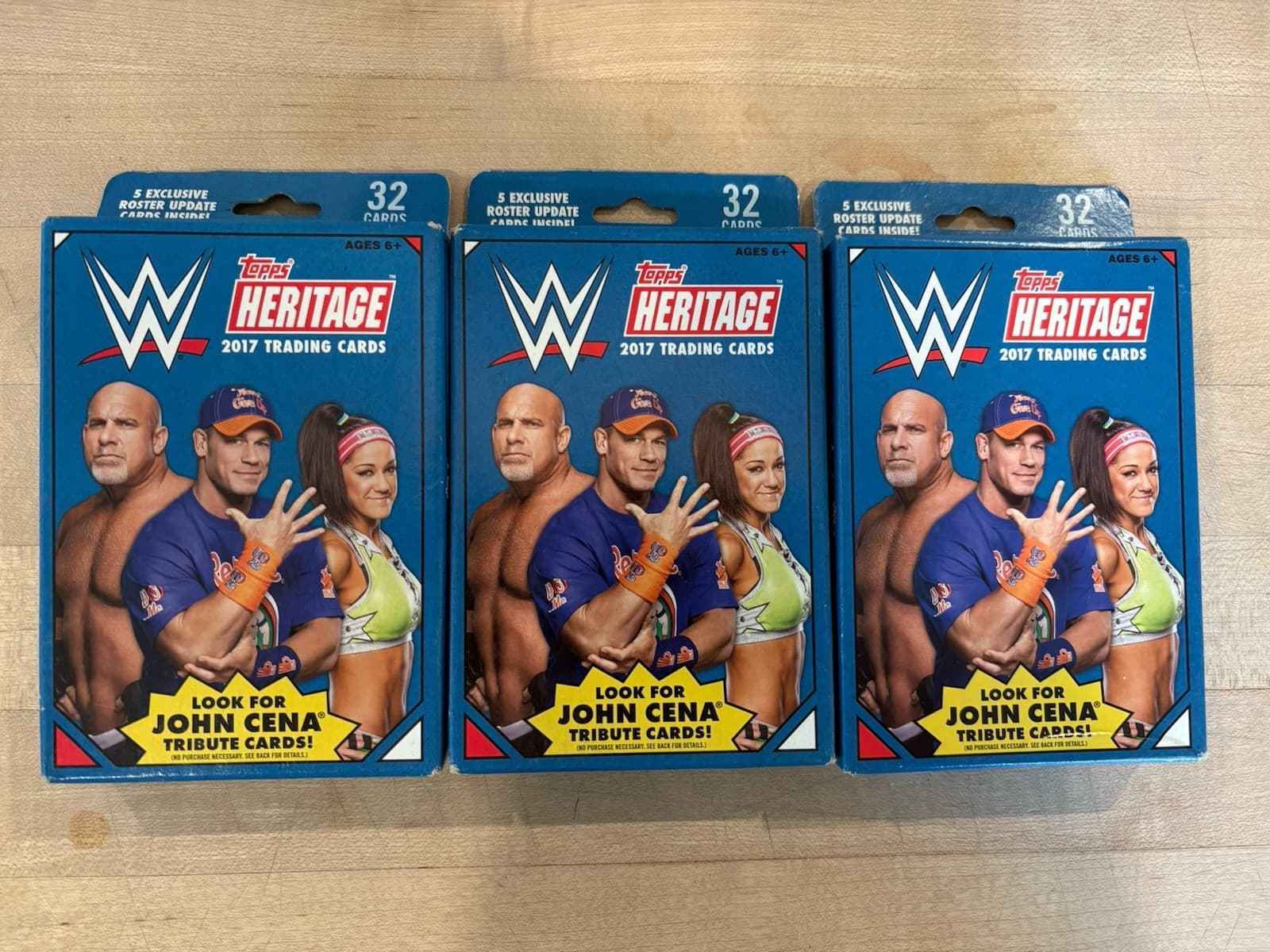 Lot Of 3 2017 Topps WWE Heritage Wrestling HUGE Factory Sealed HANGER Boxes