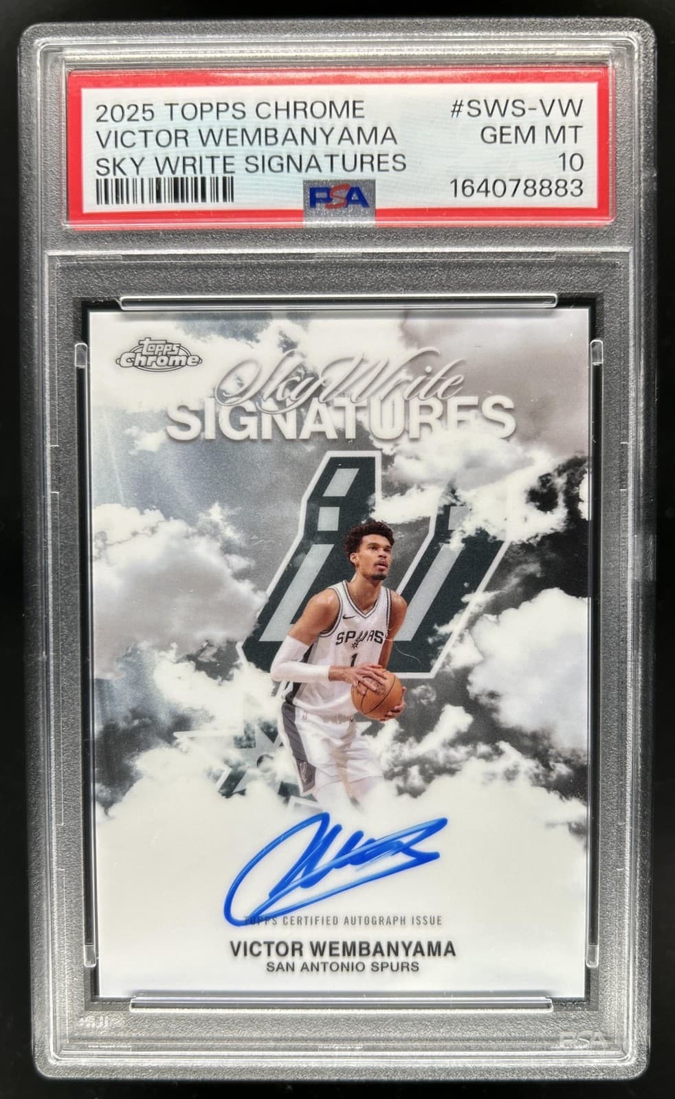 2025-26 Topps Chrome Victor Wembanyama SkyWrite Signatures Auto #SWS-VW PSA 10