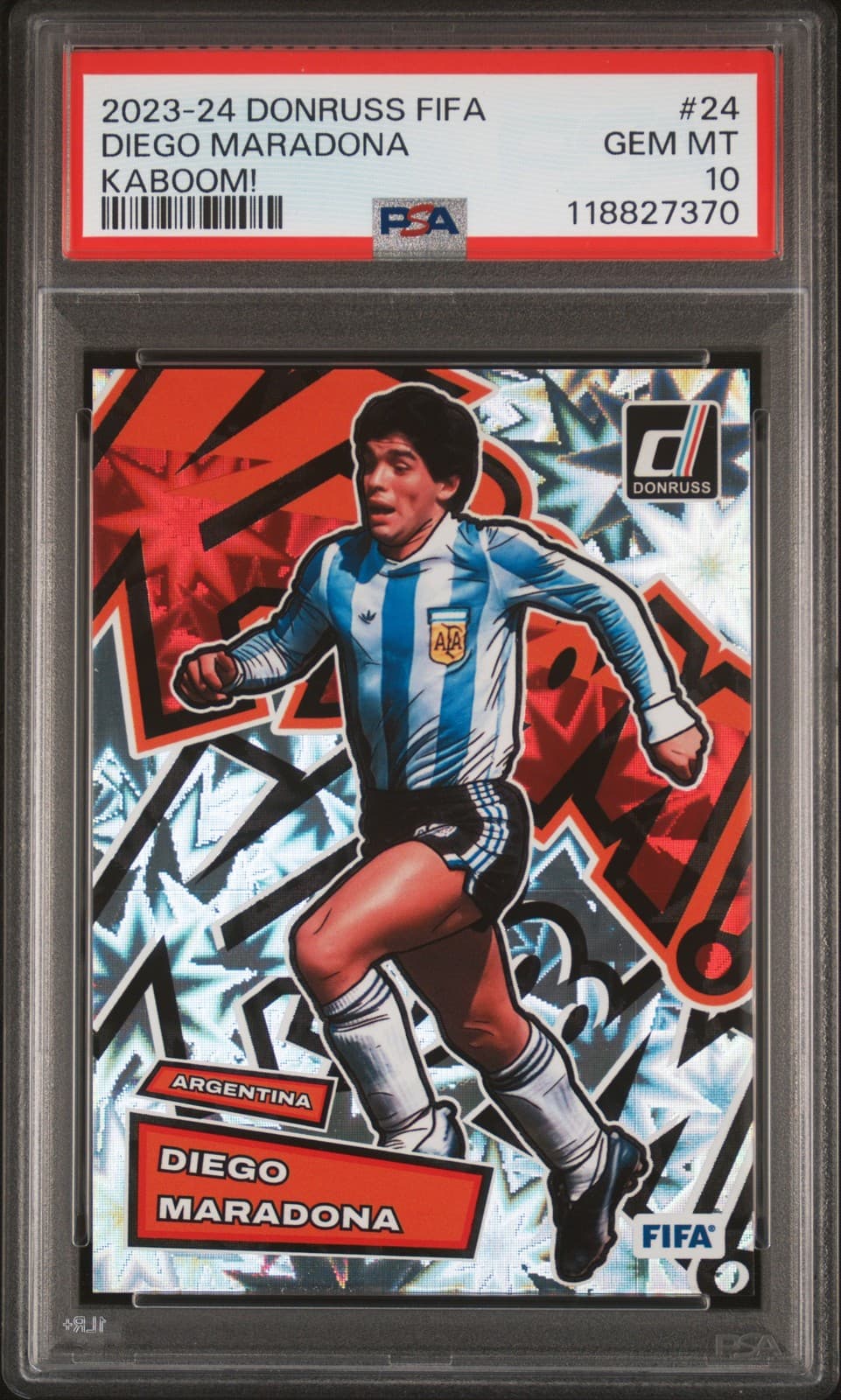 2023-24 Panini Donruss Fifa Kaboom! #24 Diego Maradona Psa 10
