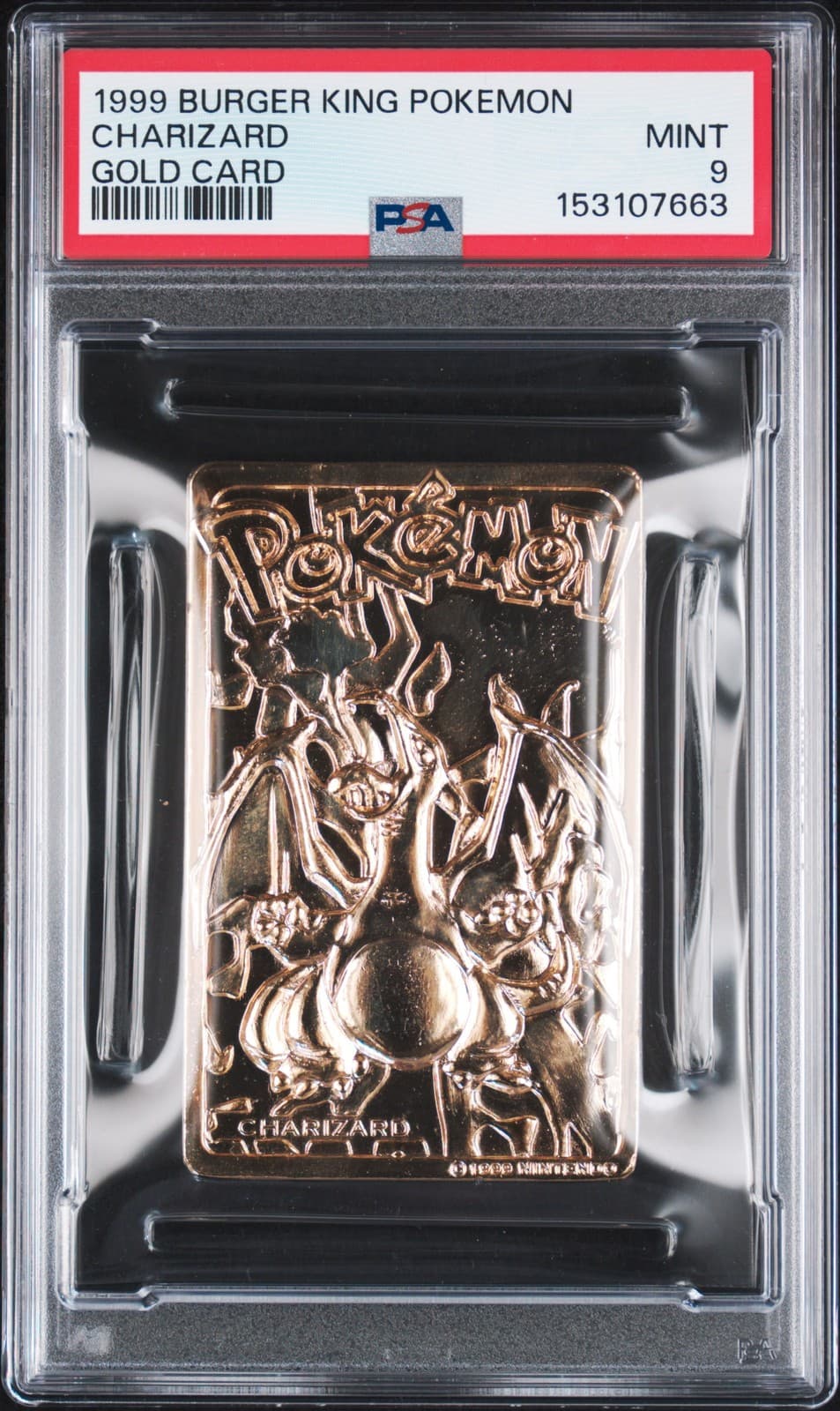 1999 Burger King Pokemon Gold Cards Charizard Psa 9
