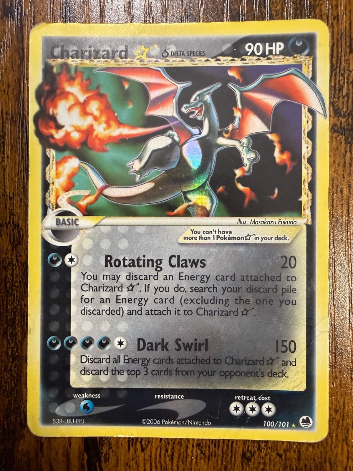 2006 Charizard Gold Star EX Dragon Frontiers 100/101 - MP - Pokemon GRAIL Holo