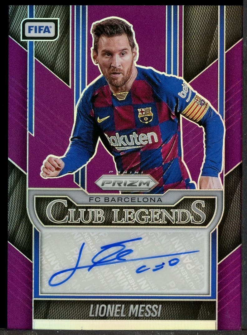 2025-26 Panini Purple Prizm Fifa Soccer Club Legends Lionel Messi AUTO 1/25