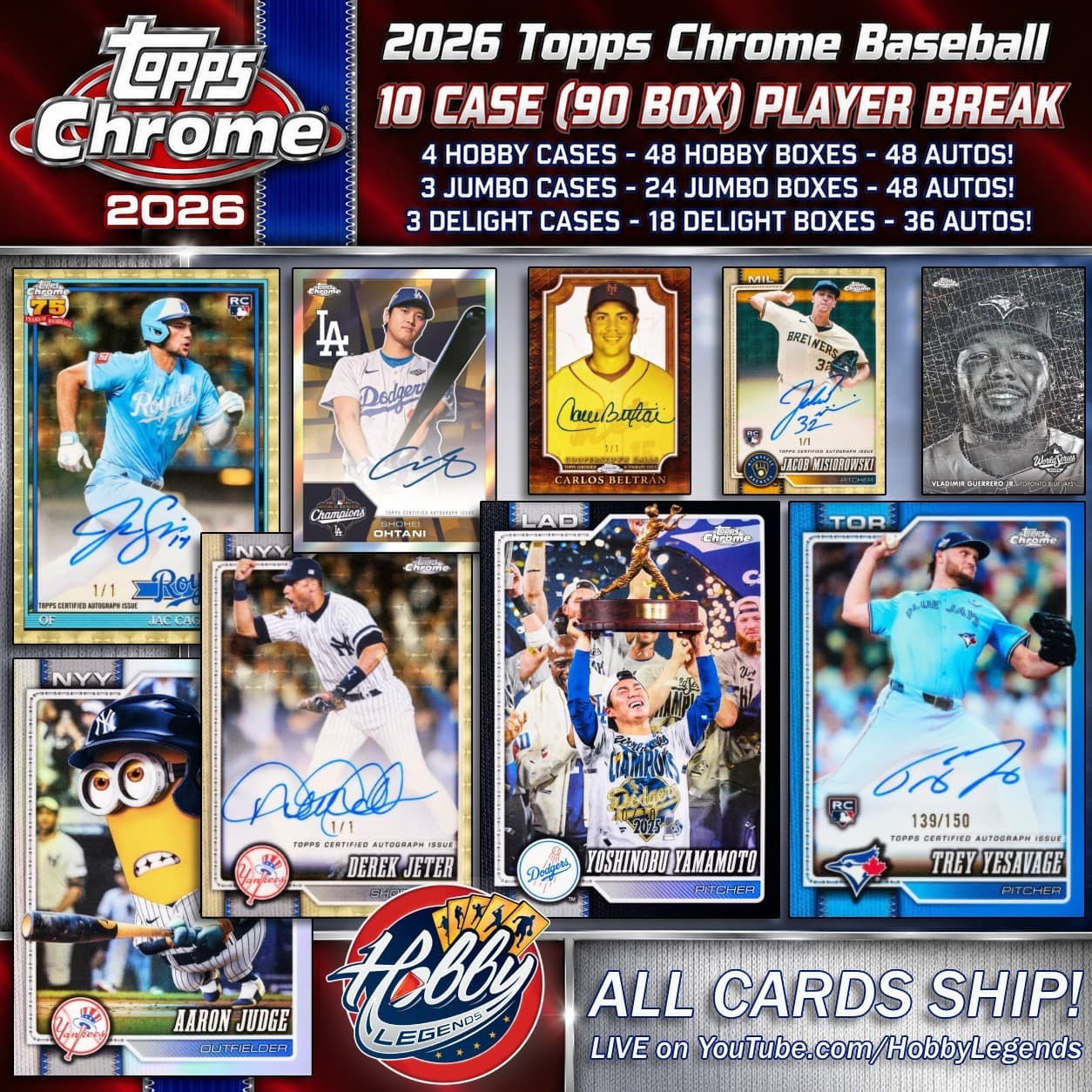 Bryce Eldridge SF 2026 Topps CHROME 10 Case (90 Box) PLAYER Break#2