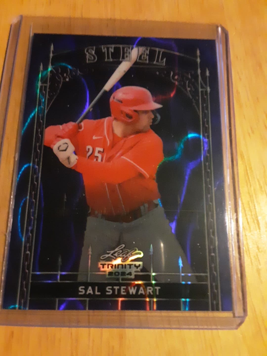 2024 Leaf Trinity Baseball #S-83 Steel Sal Stewart Purple 34/49
