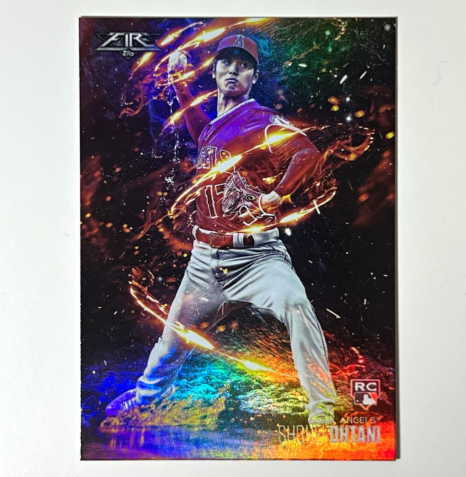 Topps 2018 Fire Flame Throwers Shohei Ohtani RC Rookie #FT-13 Holofoil Red Flame