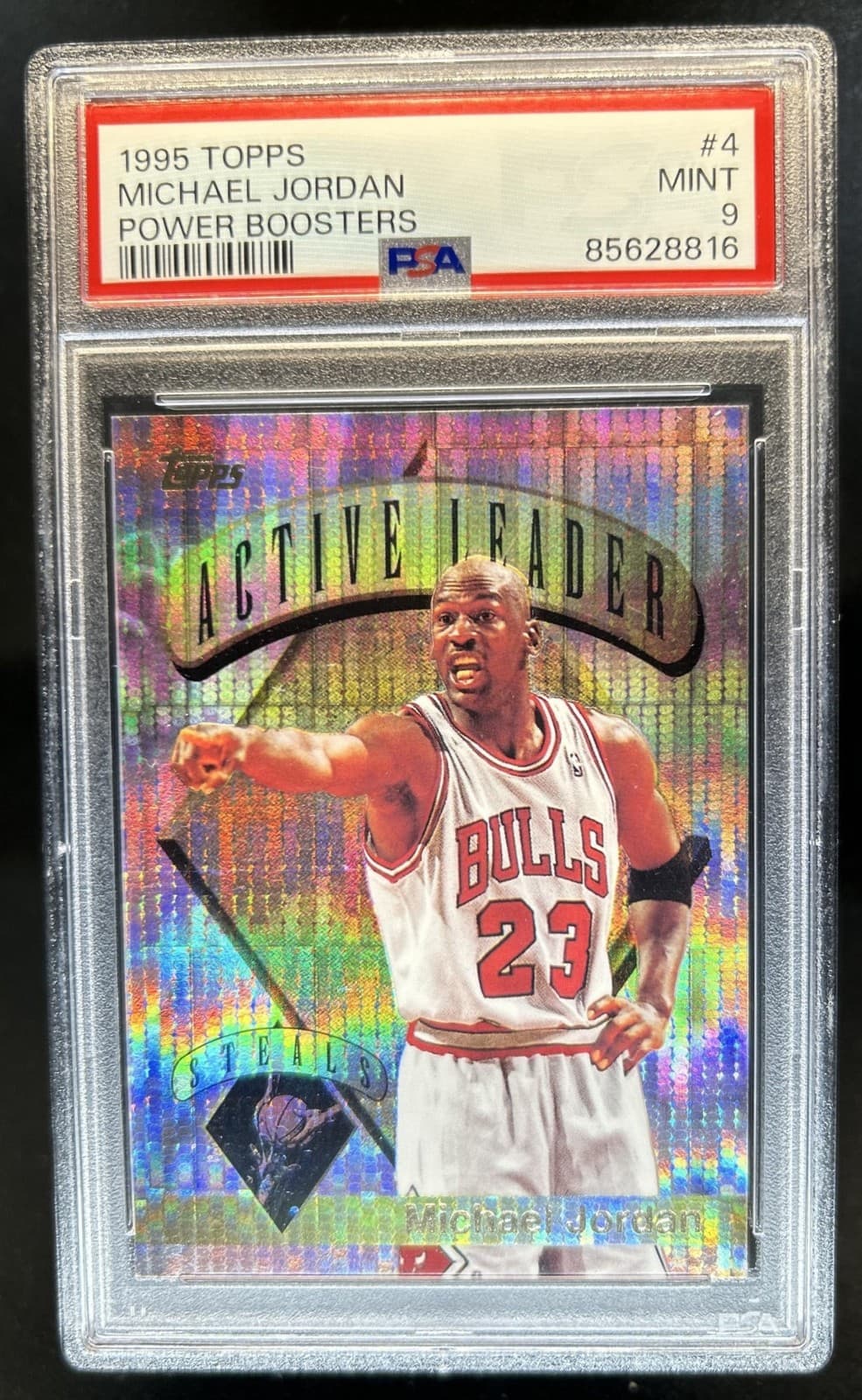 1995-96 Topps Michael Jordan Power Boosters #4 Bulls PSA 9
