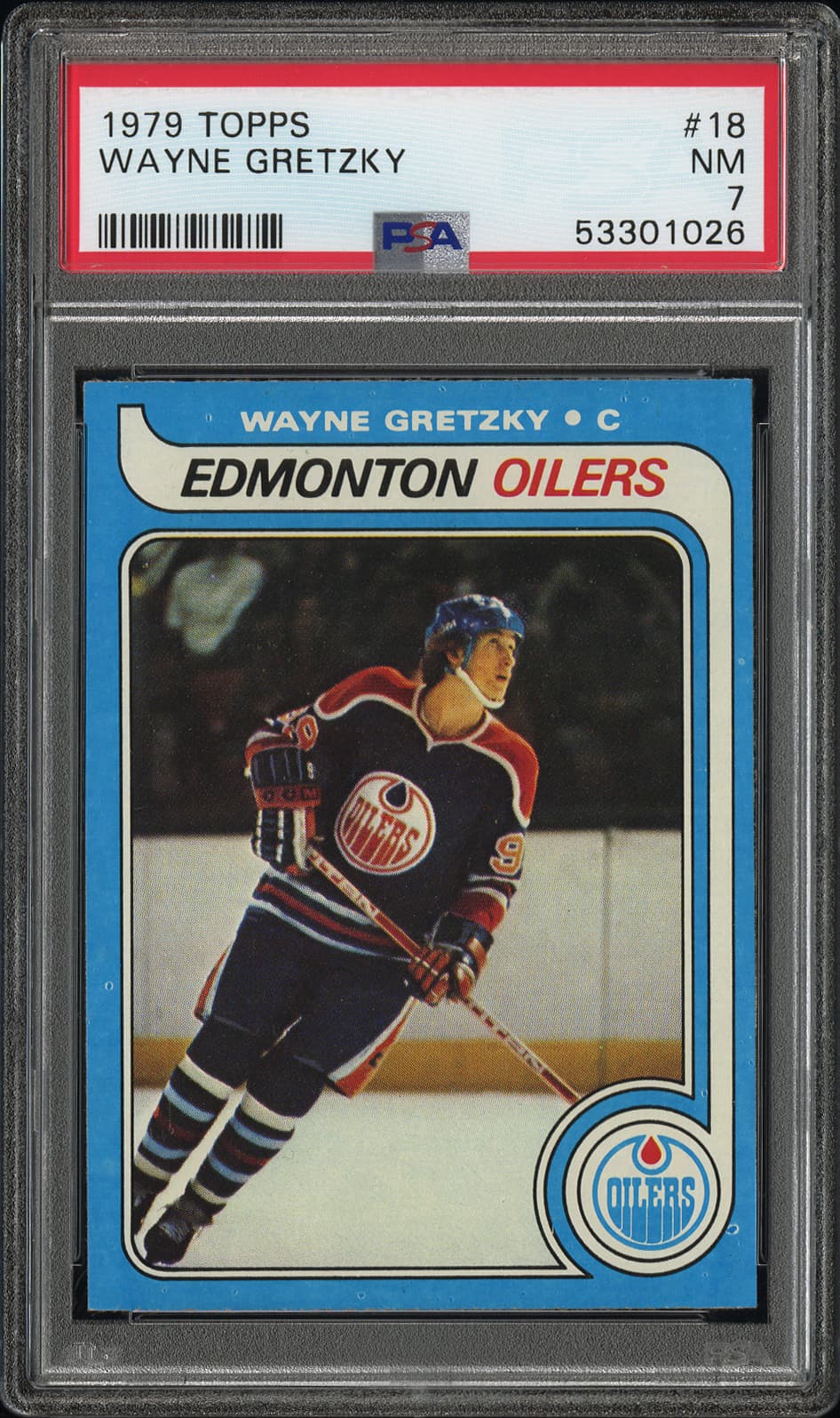 1979 TOPPS #18 WAYNE GRETZKY ROOKIE RC PSA 7