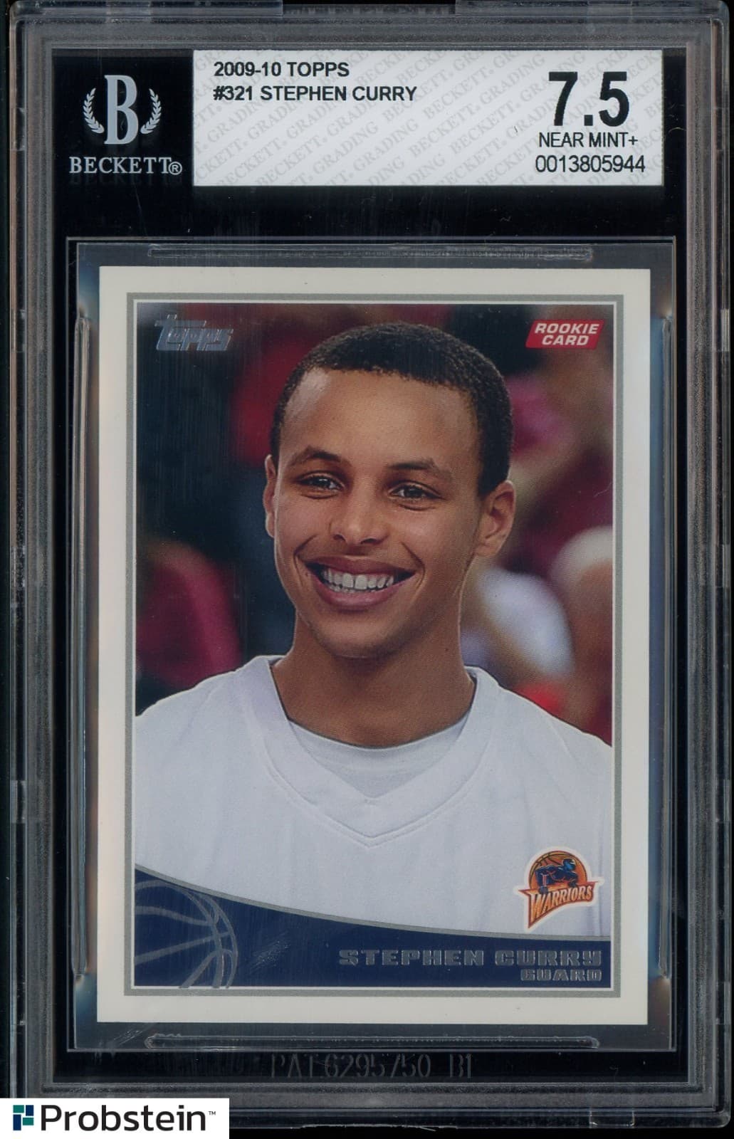 2009-10 Topps #321 Stephen Curry Warriors RC Rookie BGS 7.5 " LOOKS NICER "
