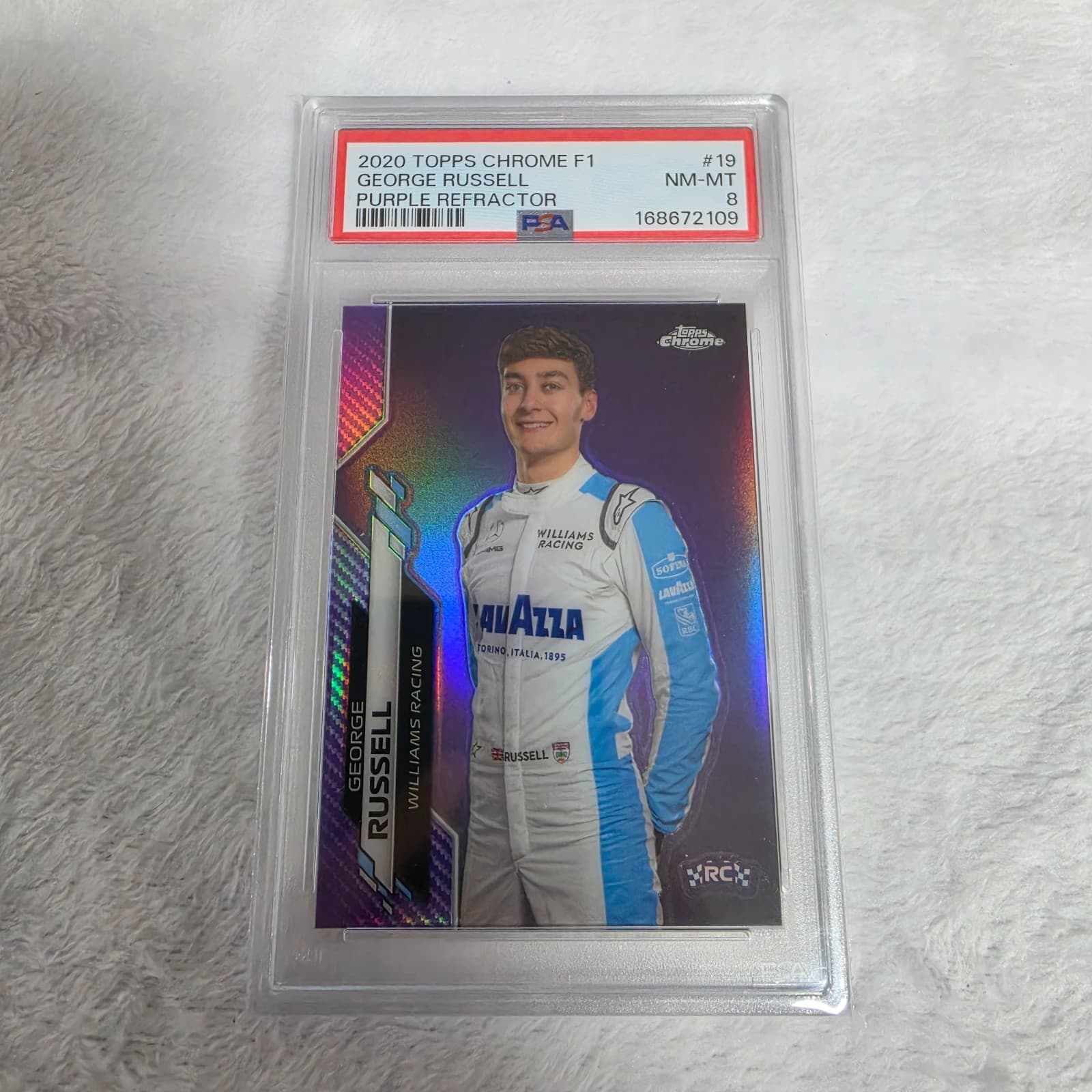 Psa 8 2020 Topps Chrome F1 George Russell Rookie(Rc) Purple 250/399 #19