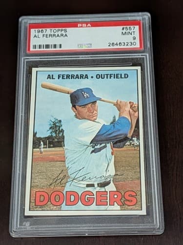 1967 Topps Baseball 557 Al Ferrara PSA 9 MINT POP 47 Only 1 Higher