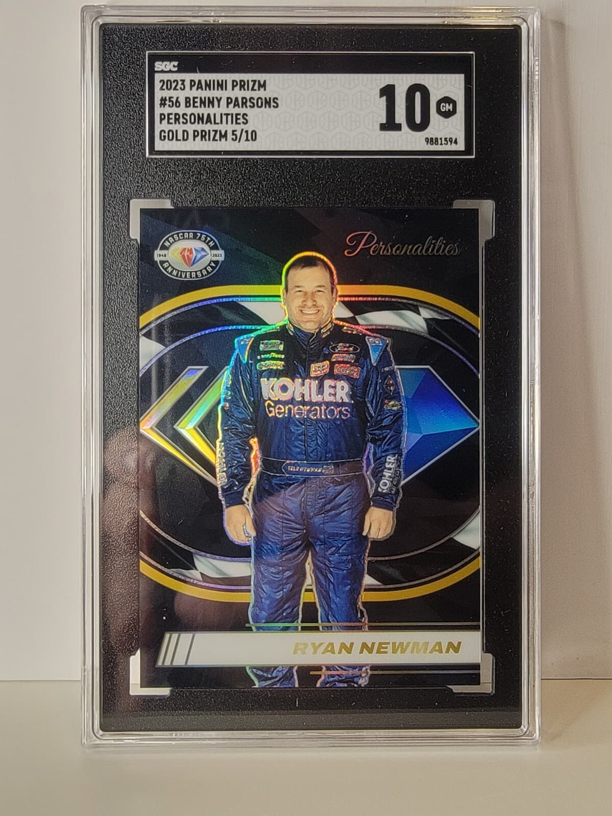 2023 Panini Prizm Racing Nascar Personalities GOLD Ryan Newman /10 SGC 10
