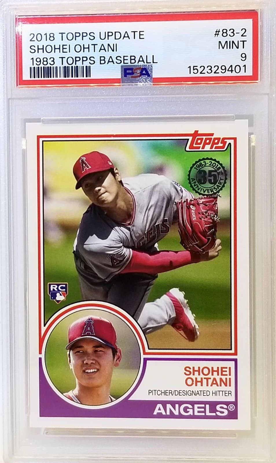 2018 Topps Update SHOHEI OHTANI 1983 Topps Baseball #83-2 RC Rookie PSA 9 CS 10