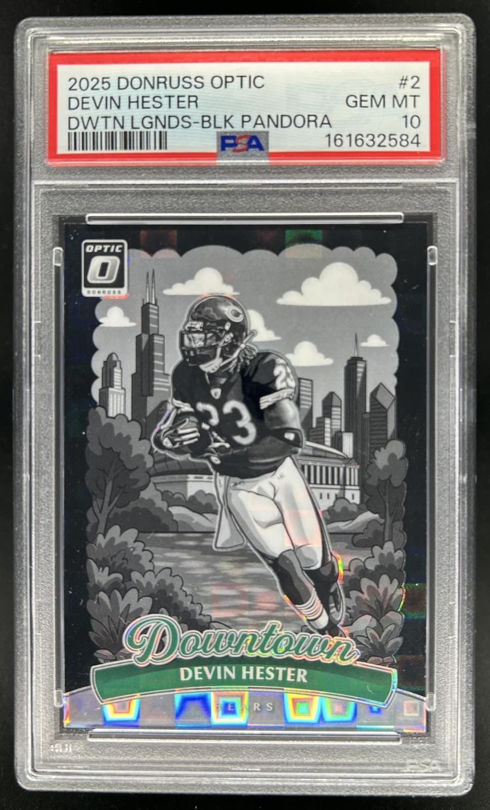 2025 Donruss Optic Devin Hester Downtown Legends Black Pandora Prizm #/25 PSA 10