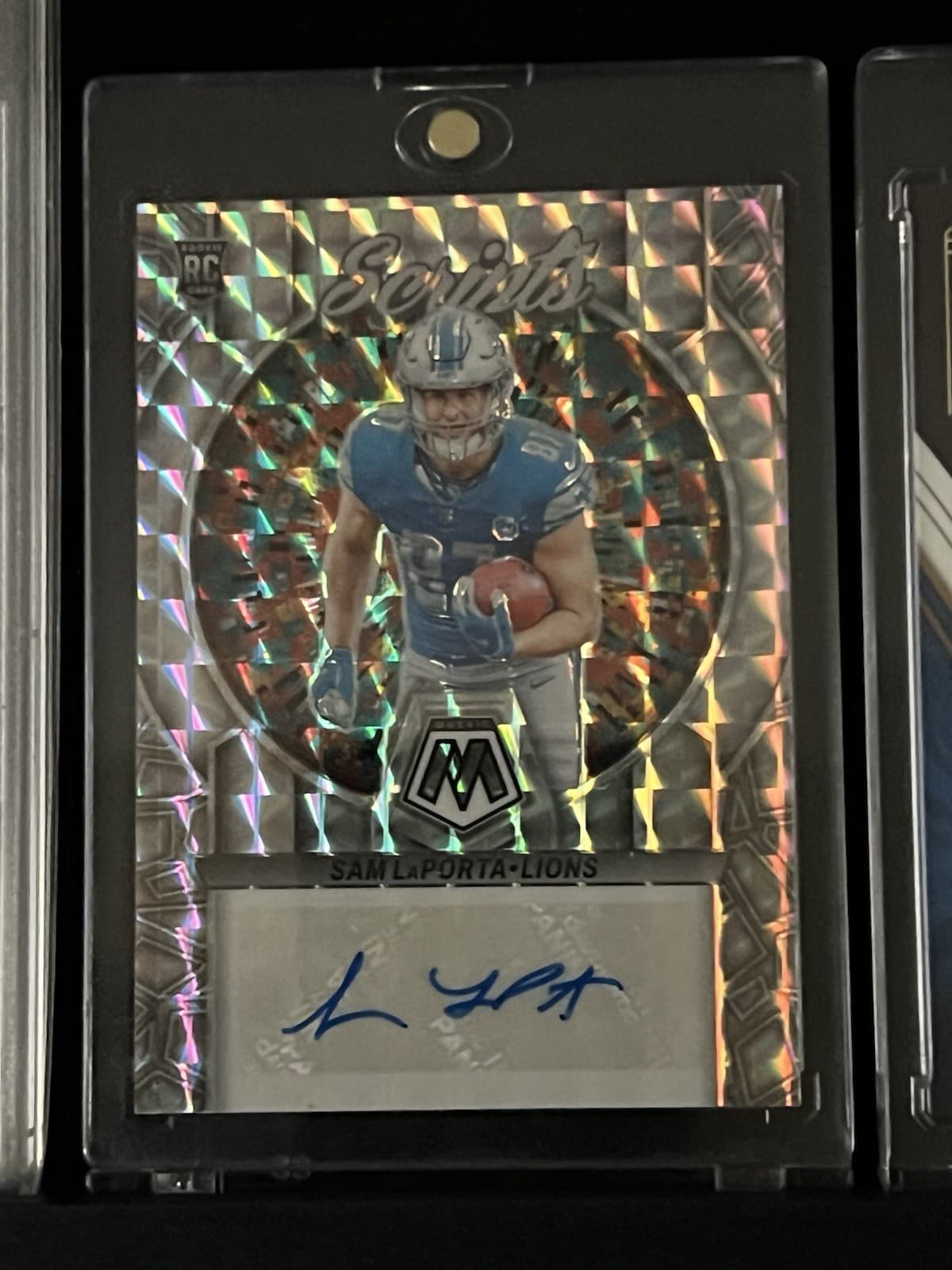 2023 Mosaic Sam Laporta Rookie Scripts Auto Prizm Lions Football