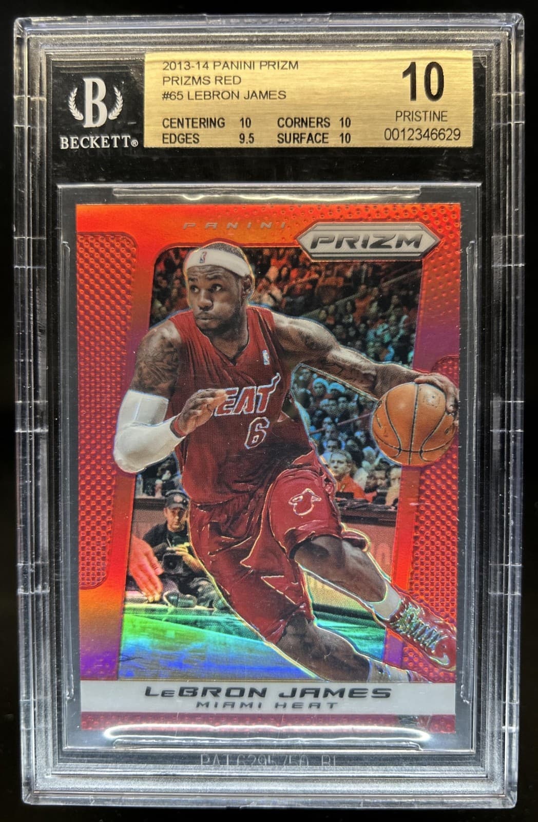 2013-14 Panini Prizm LeBron James Prizm Red #65 Heat BGS 10 Pristine