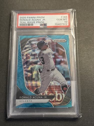 RONALD ACUNA JR. PSA 10 PANINI PRIZM #184 TEAL WAVE PRIZM GEM MT MVP 🔥