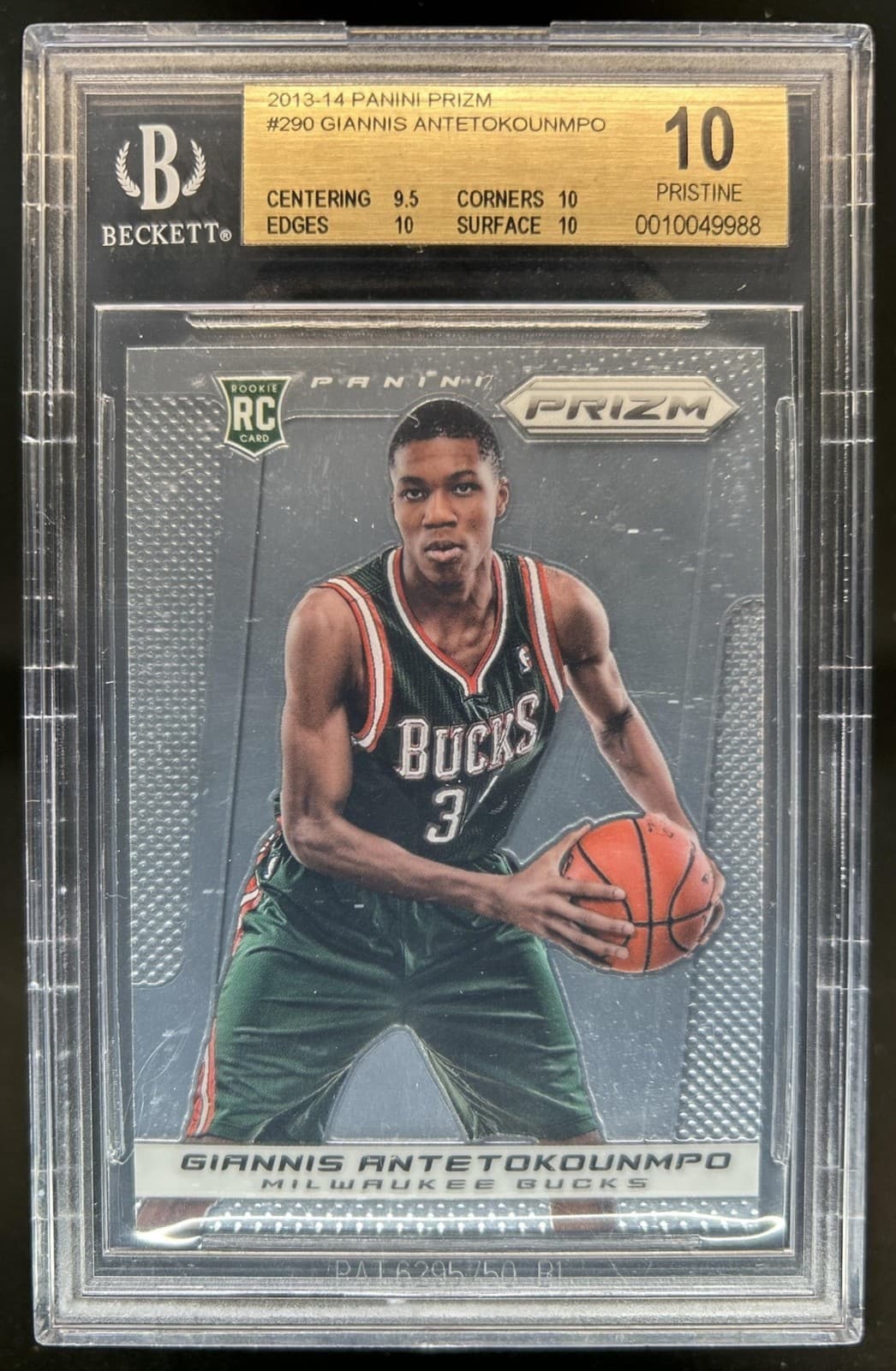 2013-14 Panini Prizm Giannis Antetokounmpo RC Rookie #290 Bucks BGS 10 PRISTINE