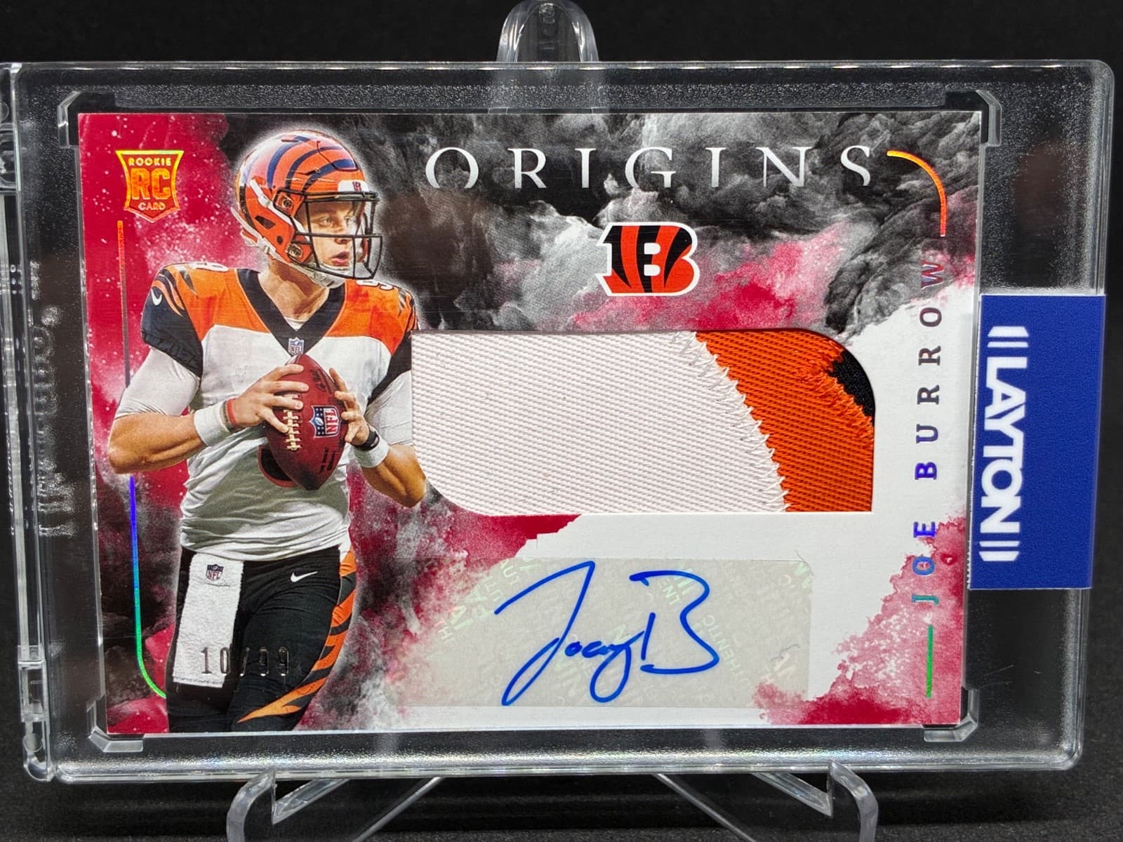 2020 Panini Origins #101 Joe Burrow RPA /99 Rookie Bengals Relic Football
