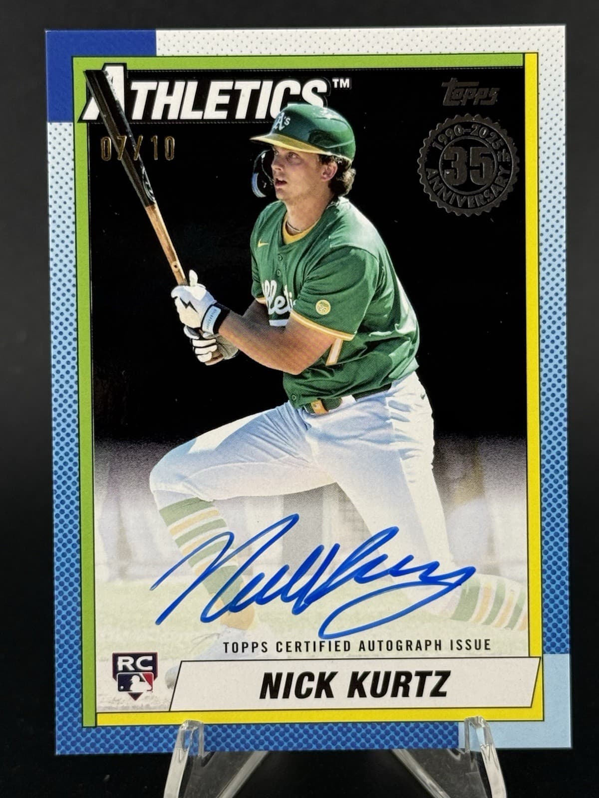 NICK KURTZ RC AUTO SN /10 2025 Topps Update #90AU-NK BLACK ON-CARD ATHLETICS ROY