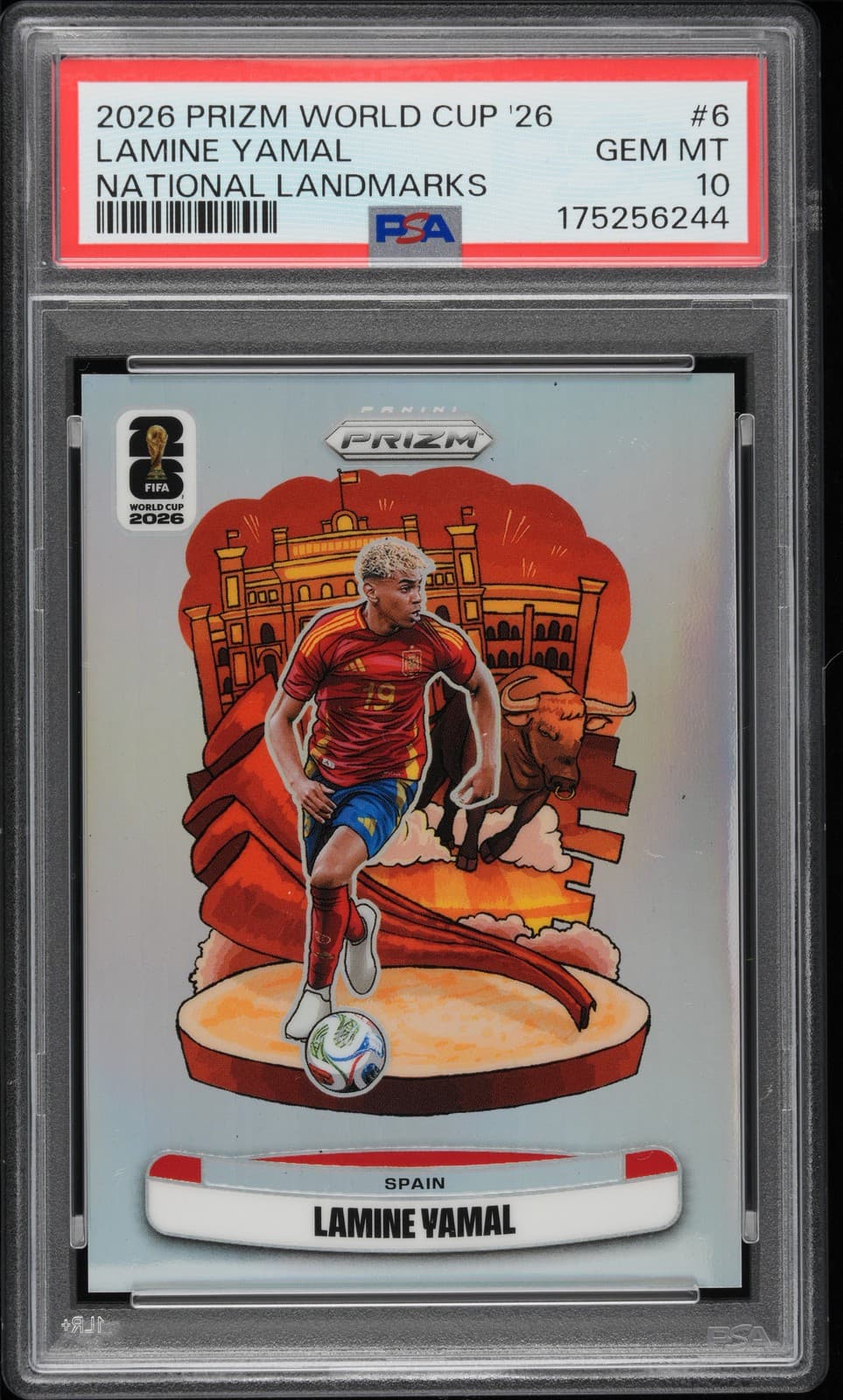 2026 Panini Prizm Fifa World Cup 2026 National Landmarks #6 Lamine Yamal Psa 10
