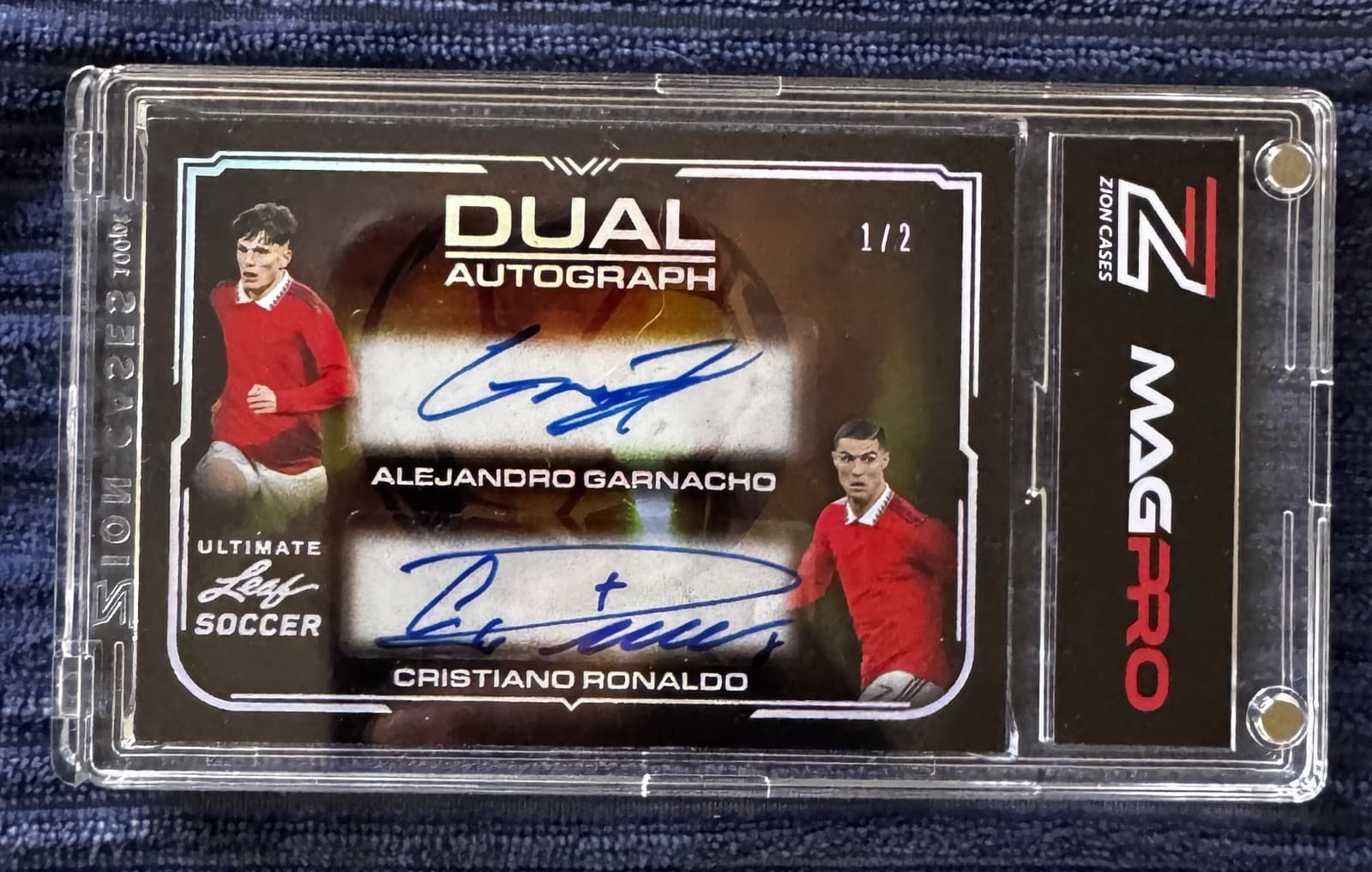2022 Ultimate Leaf Soccer Dual Auto - Alejandro Garnacho/Cristiano Ronaldo - 1/2