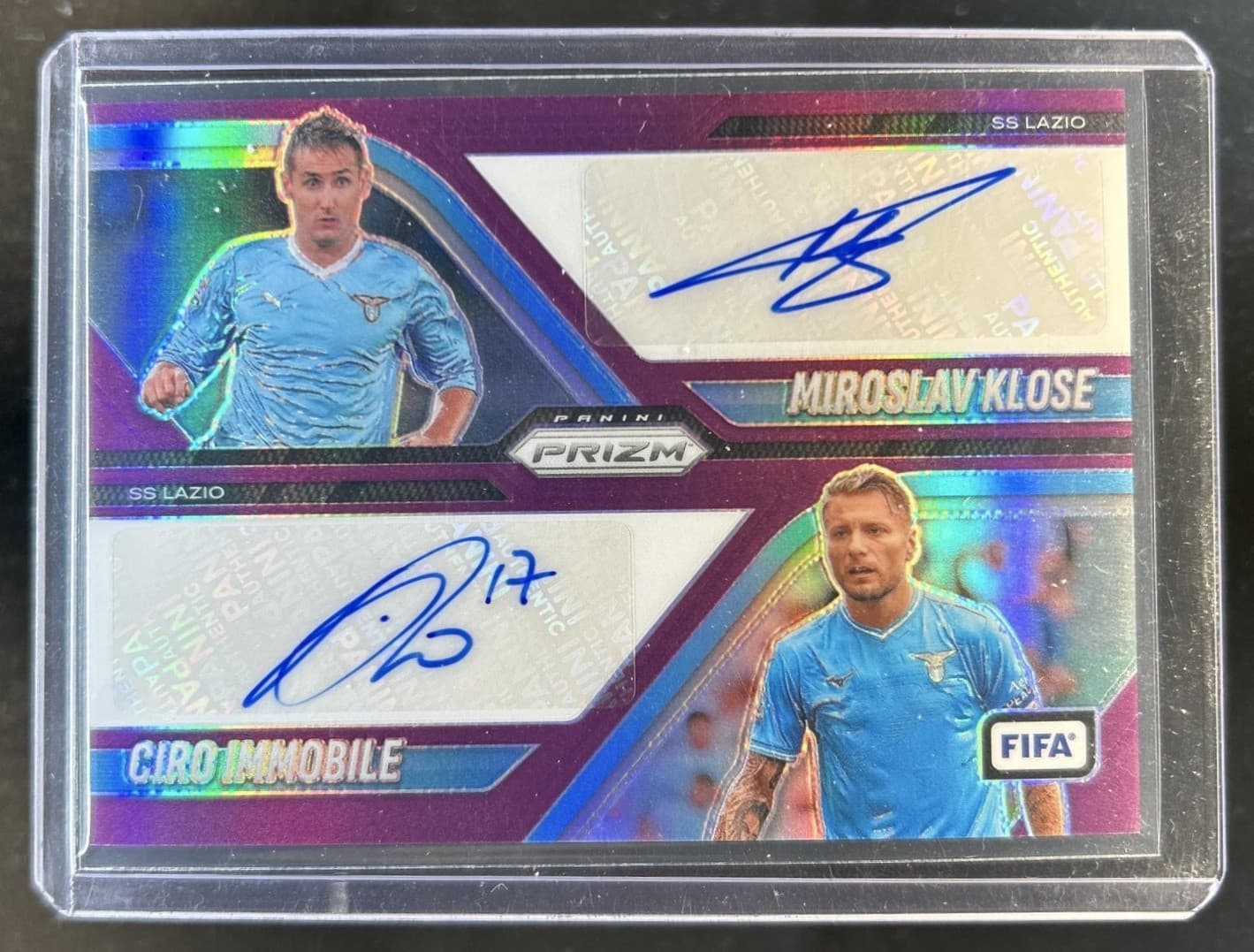 2025-26 Prizm FIFA Ciro Immobile Miroslav Klose Dual Purple Prizm Auto #/10