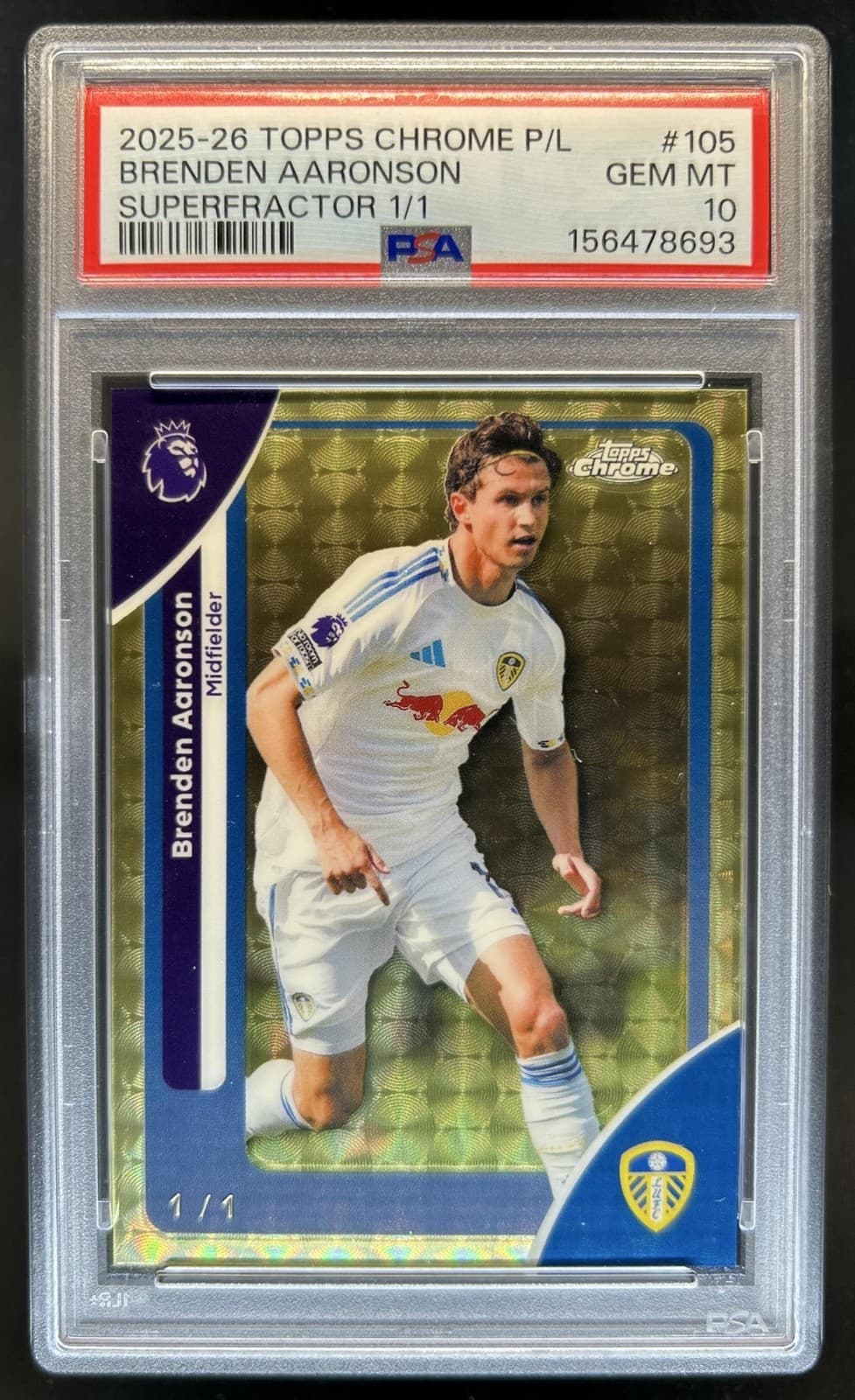 2026 Topps Chrome Brenden Aaronson Refractor Superfractor #1/1 PSA 10 GEM MINT