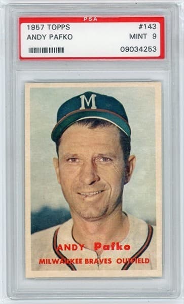1957 Topps Baseball Andy Pafko #143 PSA 9 Beautiful! Low Pop!