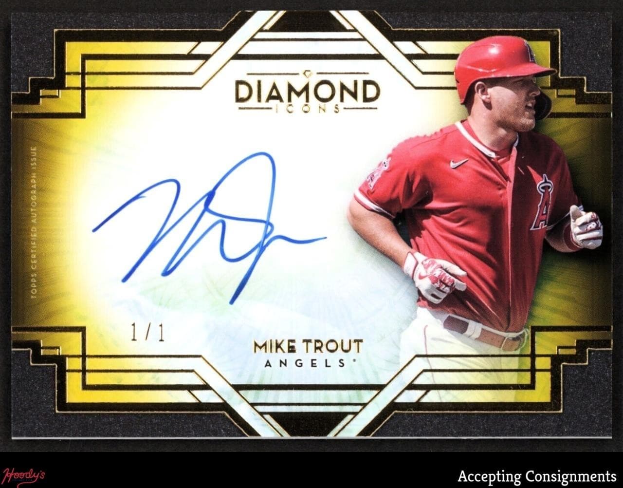 2021 Topps Diamond Icons Autographs Gold Mike Trout ON CARD AUTO 1/1 Angels