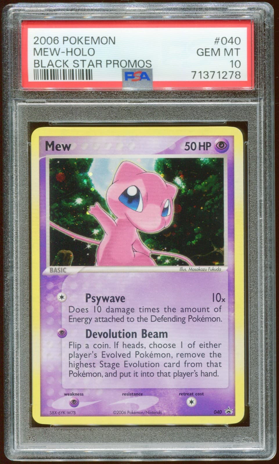 2006 Pokemon Ex Trainer'S Challenge Mew #040 Rare Promo Holo Psa 10 E8
