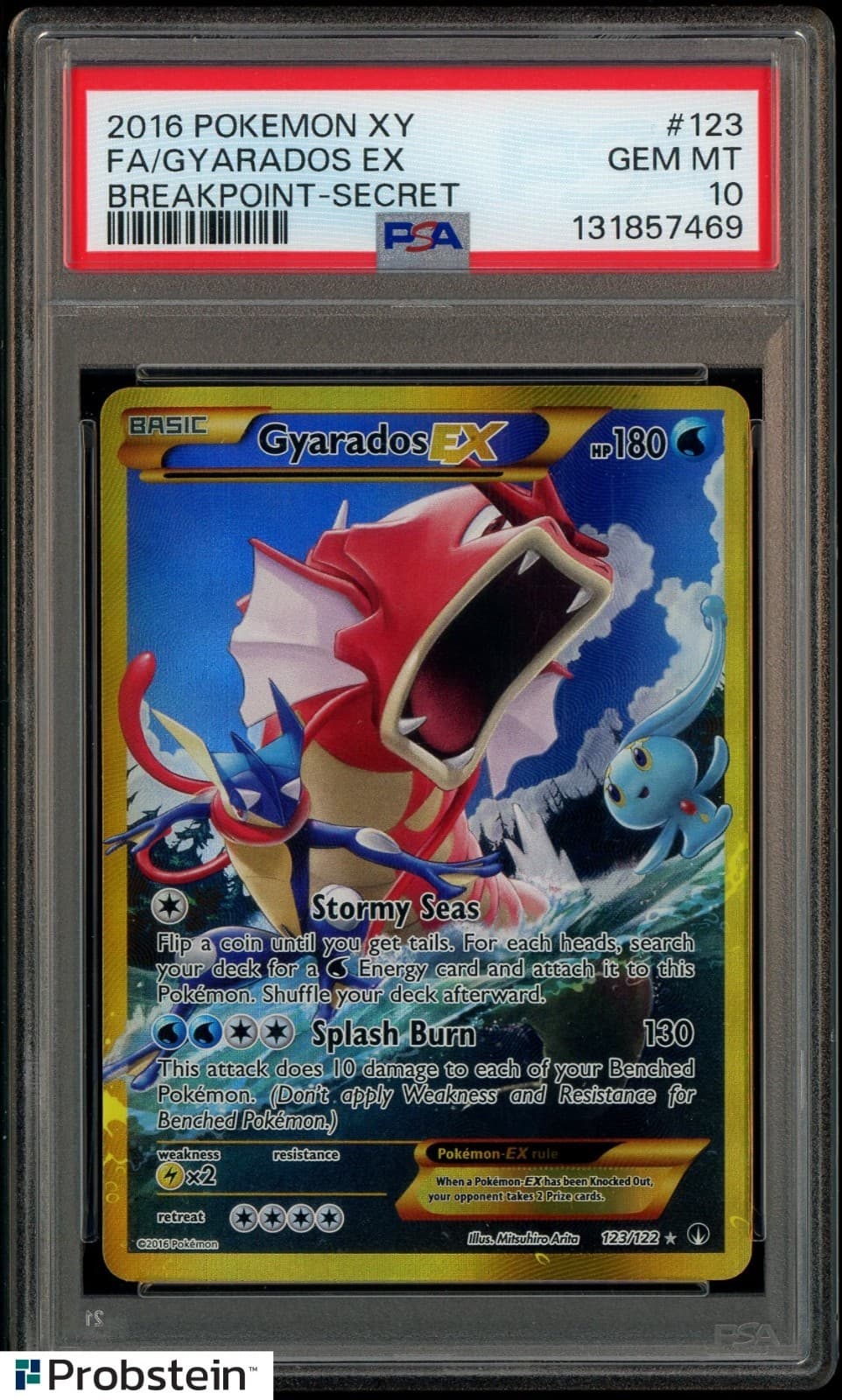 2016 Pokemon XY Breakpoint #123 FA/Gyarados EX Secret Print PSA 10 GEM MINT