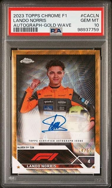 2023 Topps Chrome F1 Lando Norris Gold Wave Auto /50