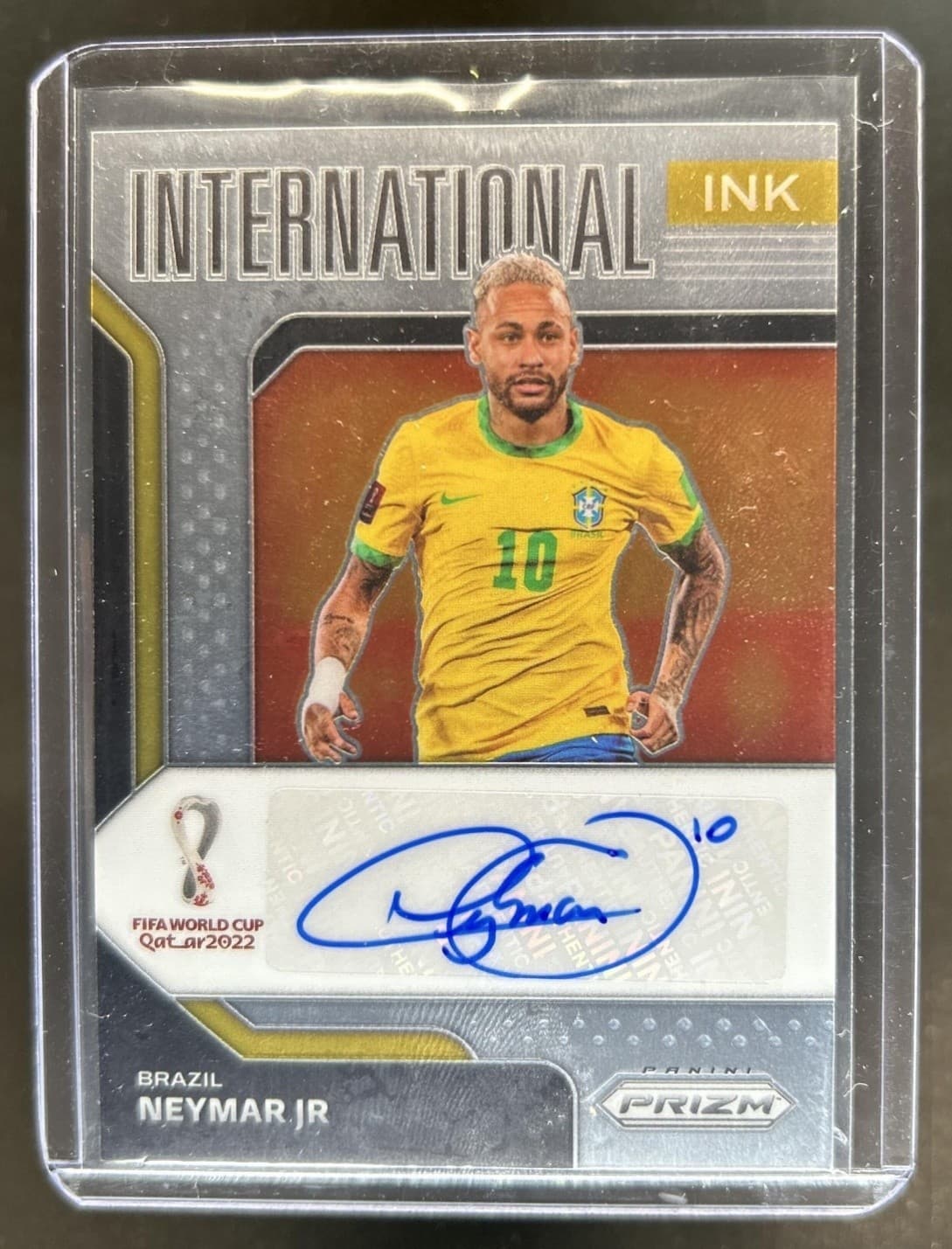 2022-23 Panini Prizm World Cup Neymar Jr International Ink Auto #I-NJR Brazil