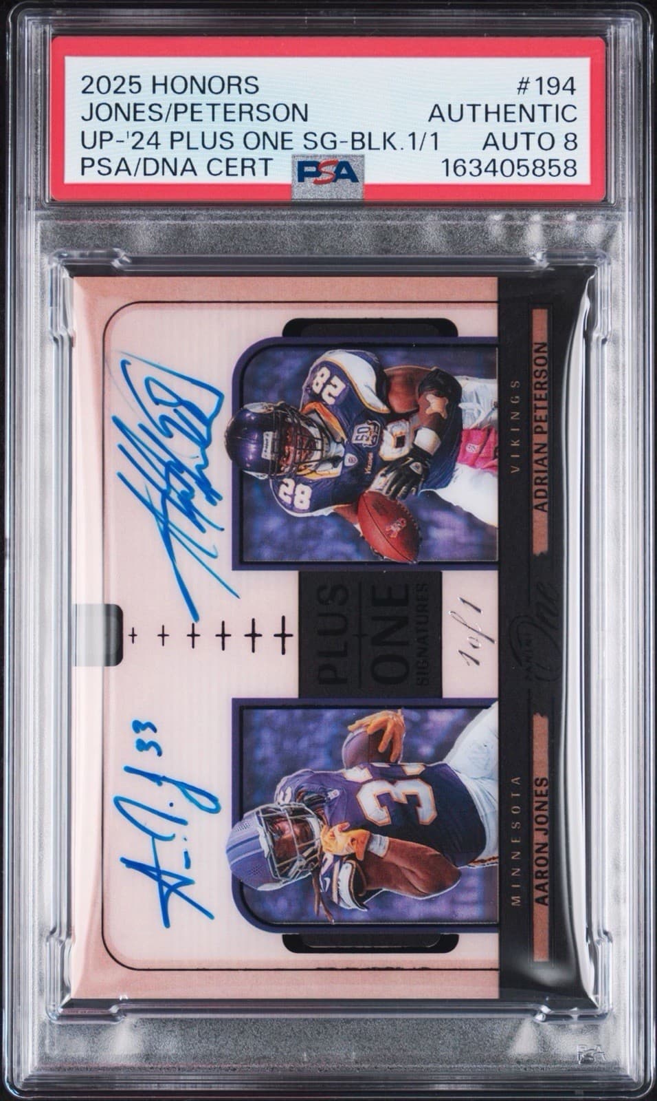 2025 PANINI HONORS UPDATE 2024 ONE PLUS ONE SIGNATURES-BLACK 1/1 PETTERSON/JONES