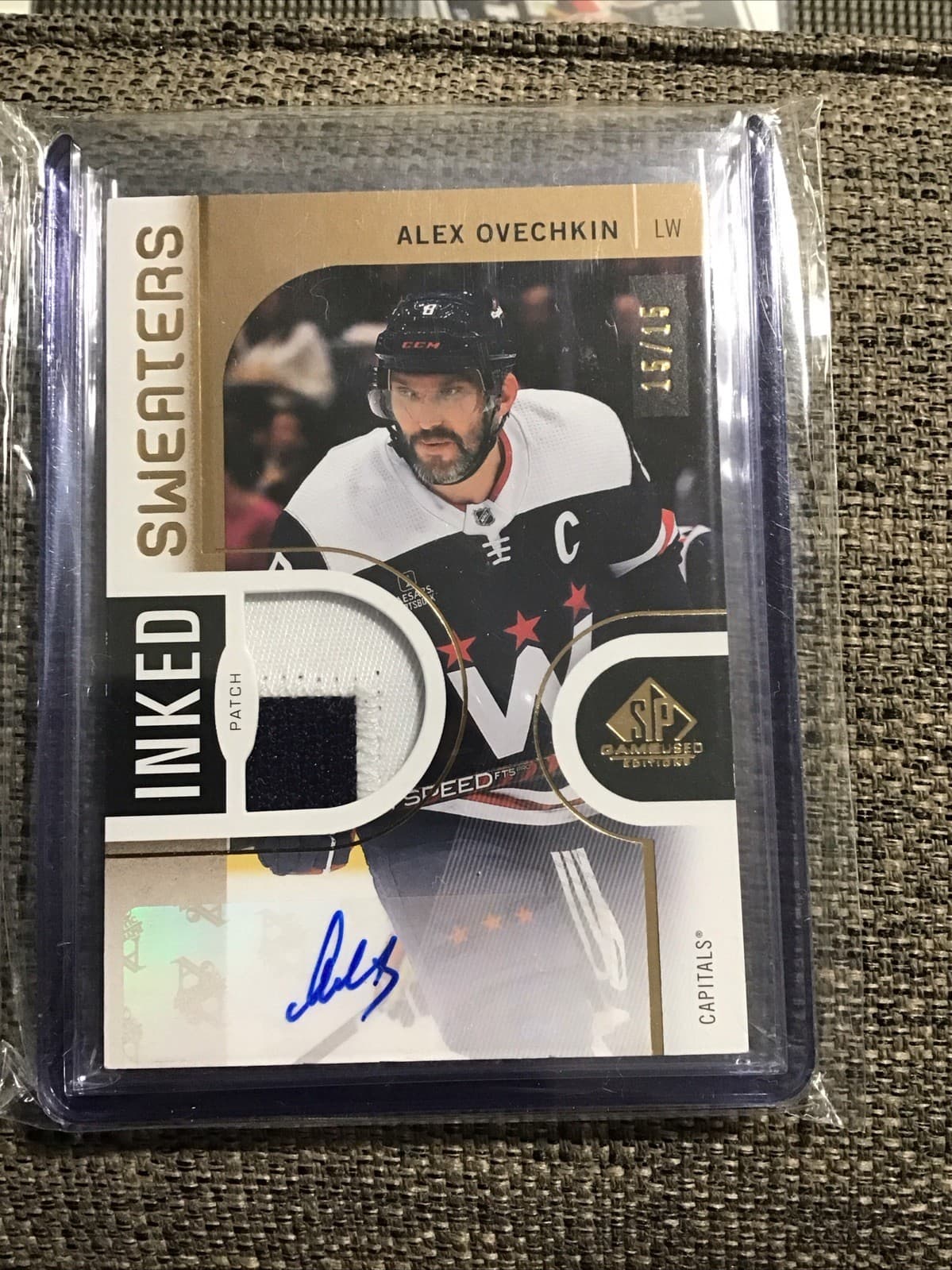 2024-25 Upper Deck SP Game Used Ink Sweaters Patch Auto Alex Ovechkin 15/15