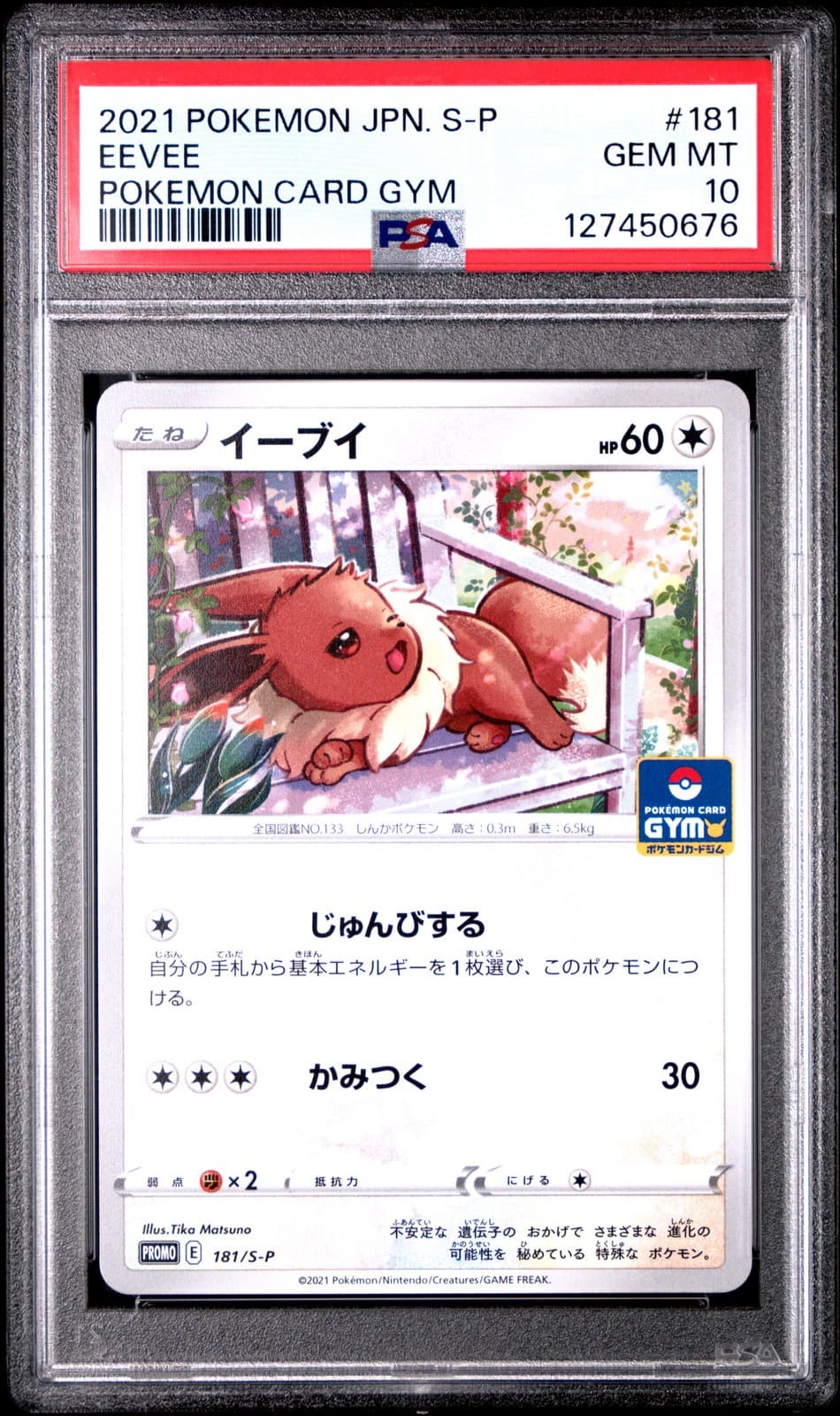 2021 Pokemon Japanese S Promo Pokemon Card Gym #181 Eevee Psa 10