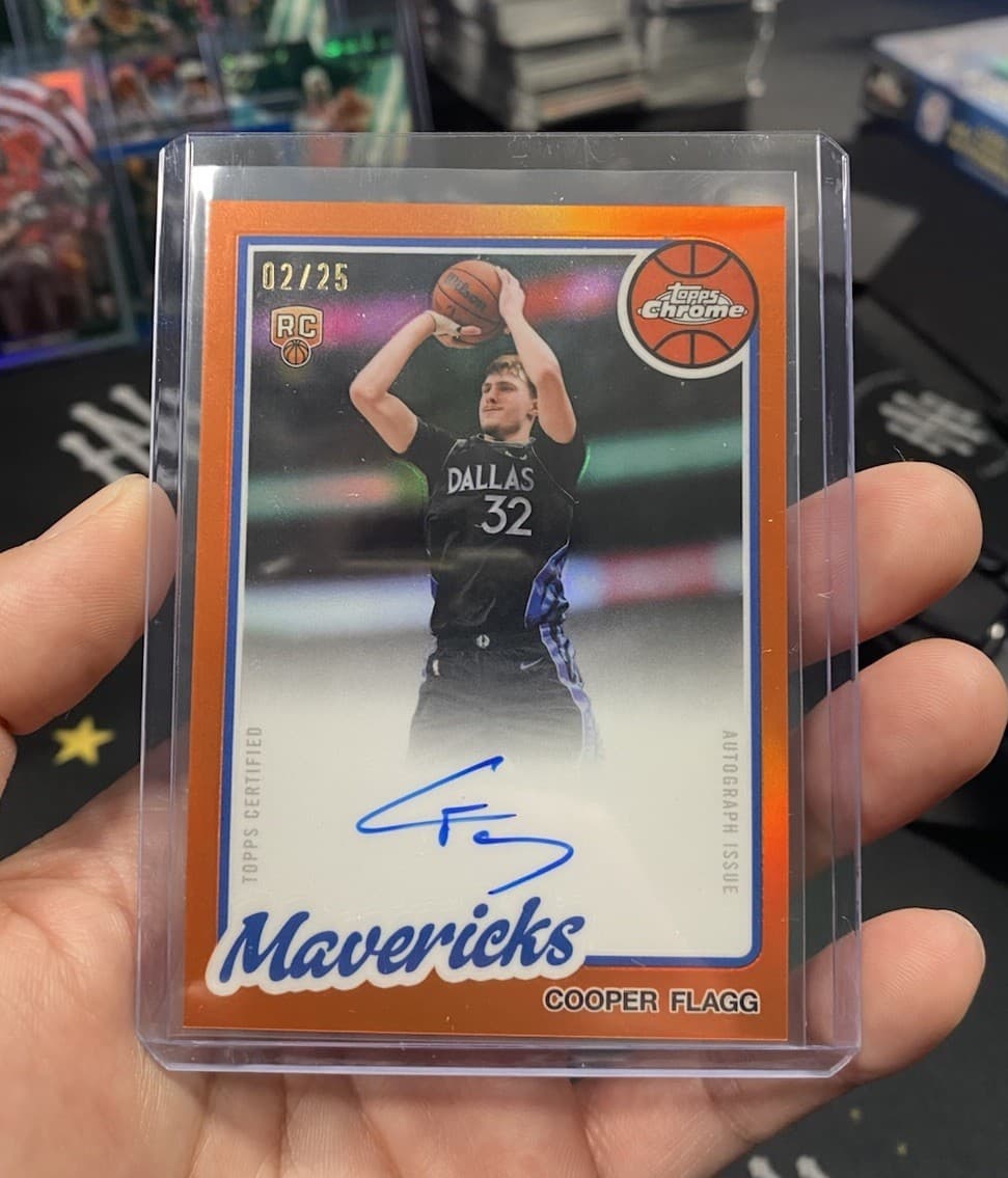 Cooper Flagg 2026 Topps Chrome UPDATE 1980-81 Orange ROOKIE AUTO 2/25 Mavericks