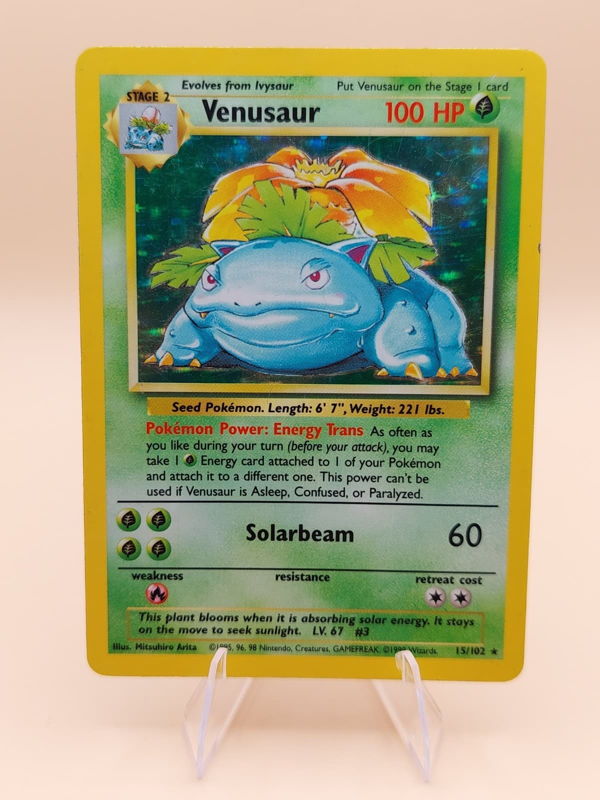 Venusaur Base Set Holo Rare 15/102 Pokemon Card - WOTC 1999