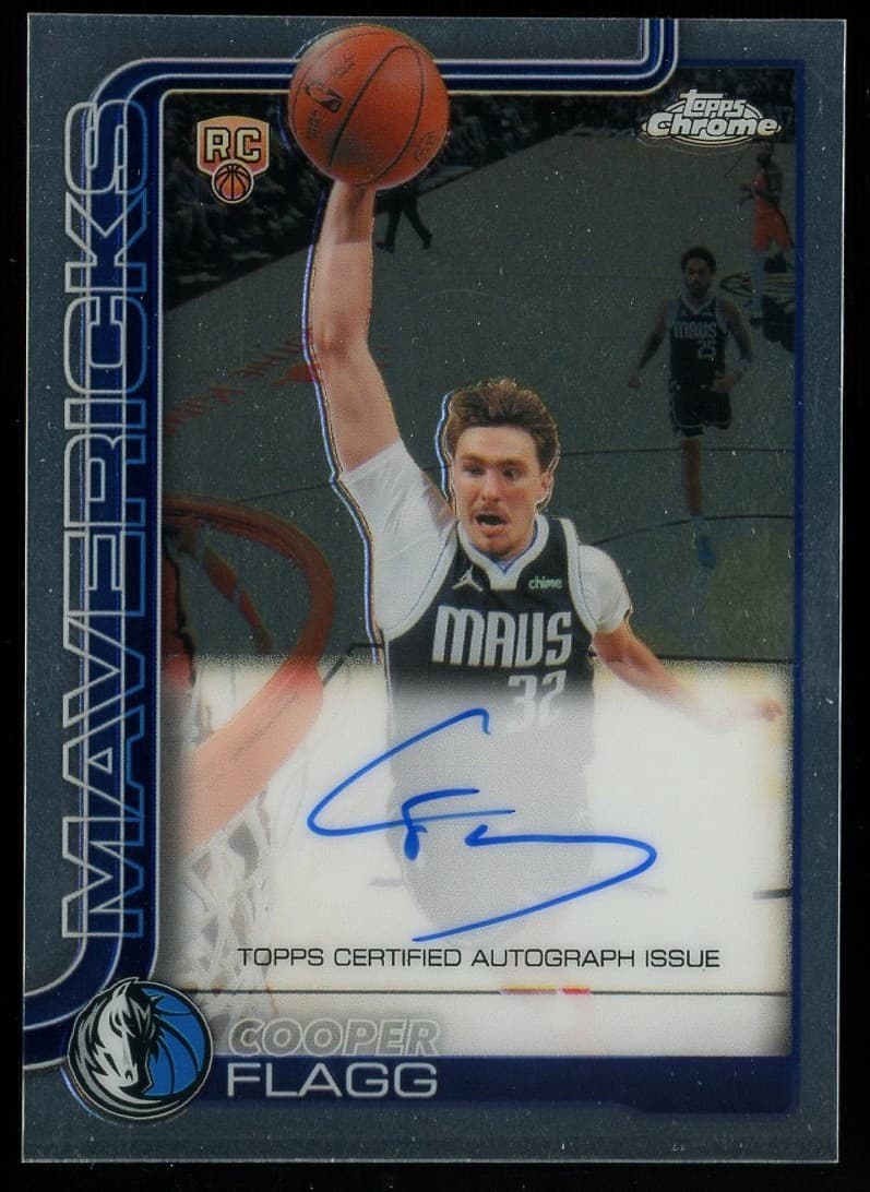 2025-26 Topps Chrome Cooper Flagg Dallas Mavericks RC Rookie ON CARD AUTO