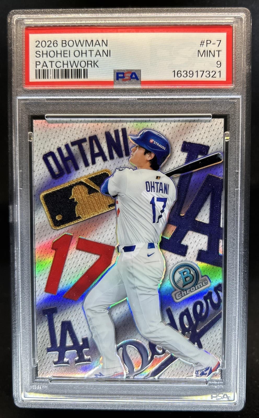 2026 Bowman Shohei Ohtani Patchwork Refractor SSP #P-7 Dodgers PSA 9