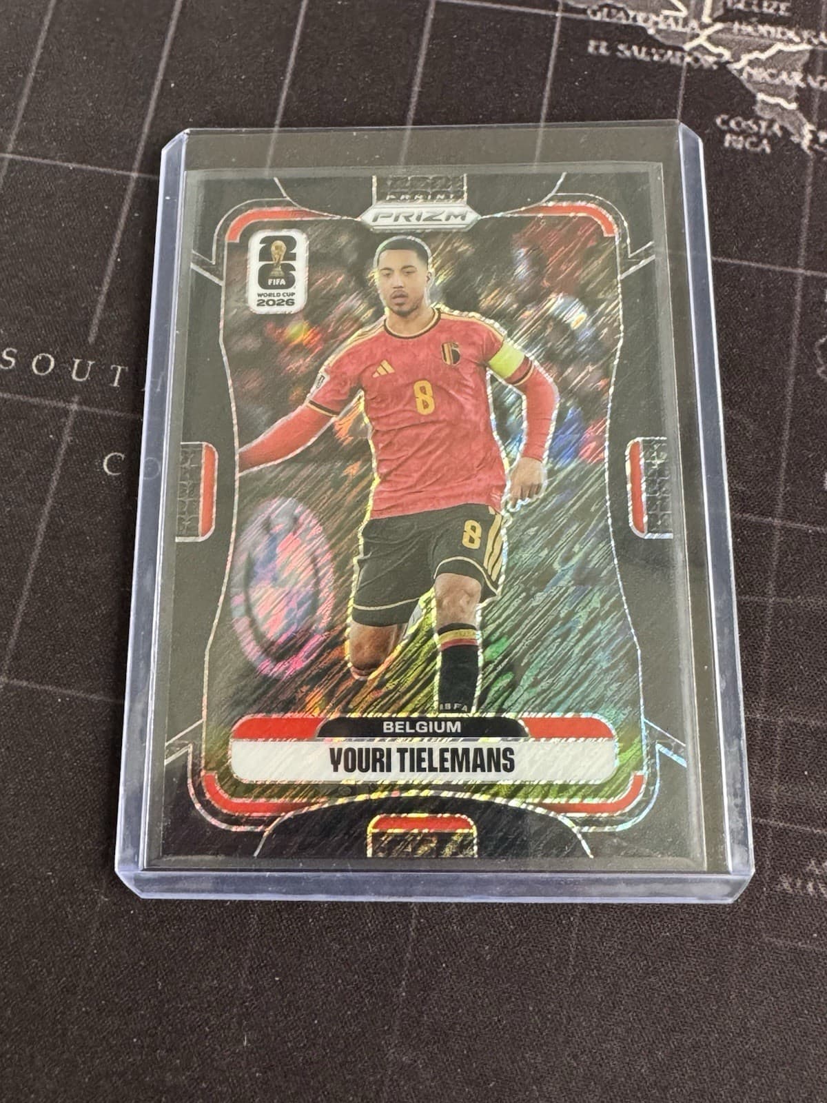 2026 Panini Prizm FIFA World Cup Belgium Youri Tielemans Black Shimmer 1/1