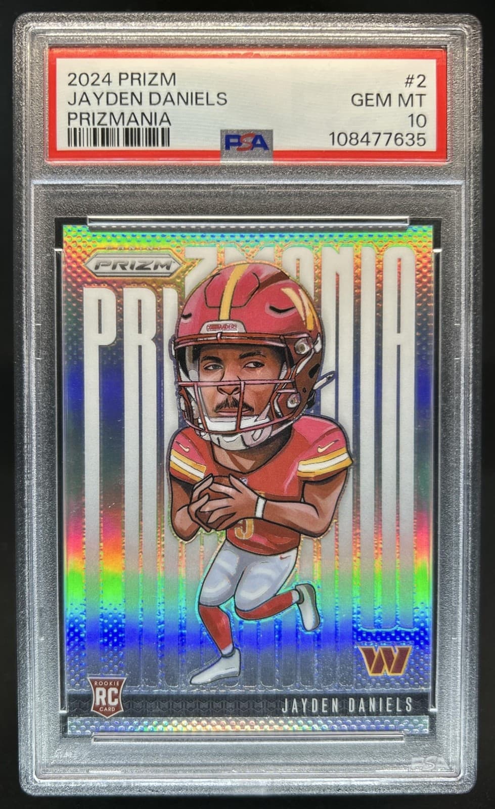 2024 Panini Prizm Jayden Daniels Prizmania RC Rookie #2 Commanders PSA 10