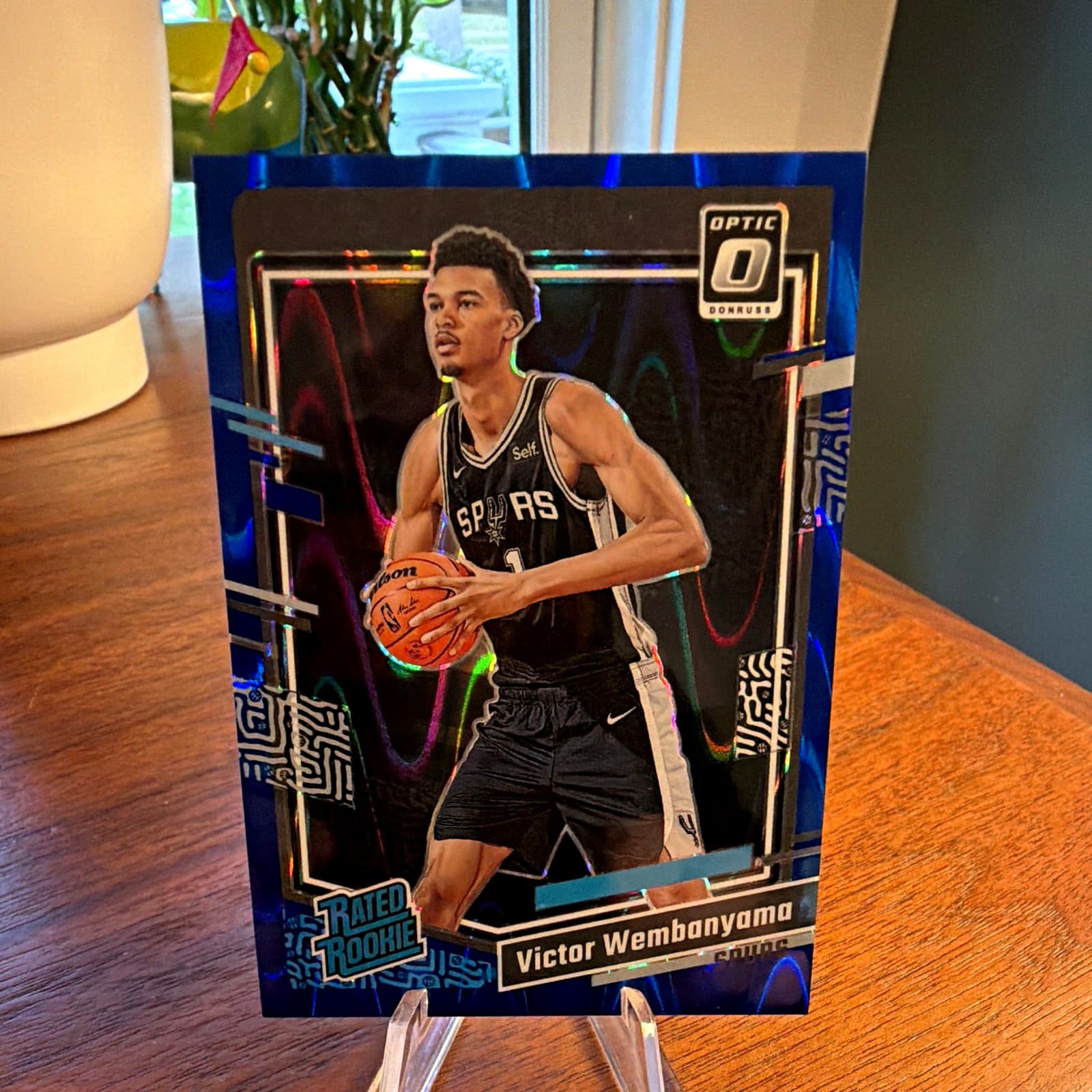 Panini 2023-24 Donruss Optic Victor Wembanyama RC Rookie Blue Seismic Prizm /249