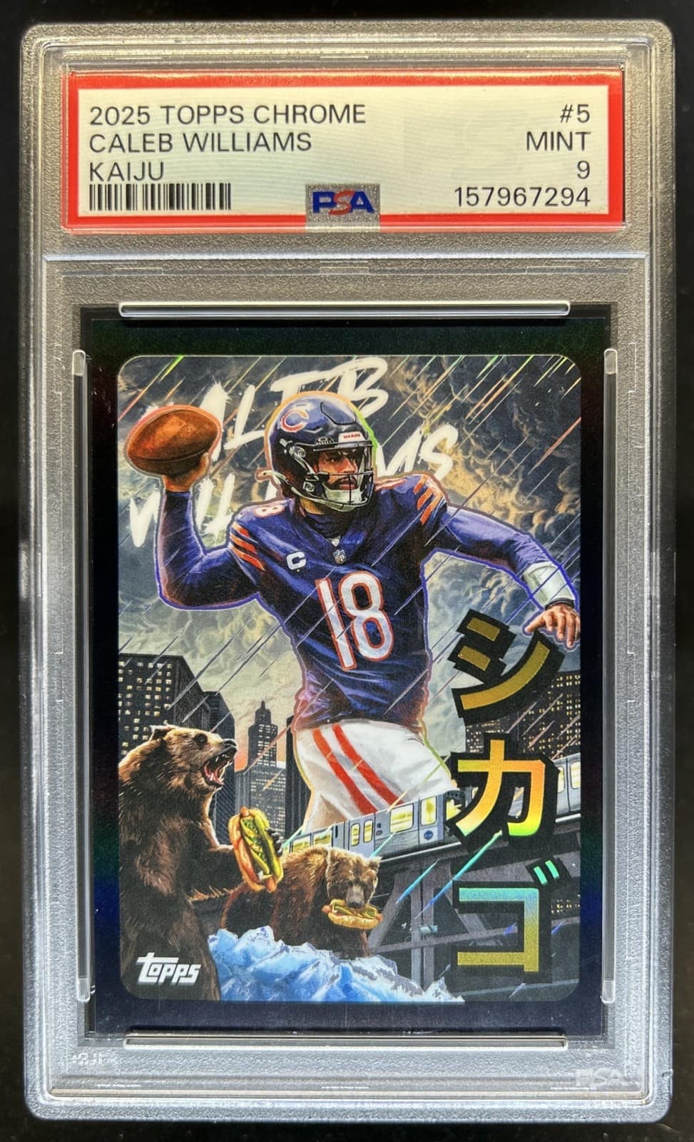 2025 Topps Chrome Caleb Williams Kaiju SSP #KAI-5 Bears PSA 9