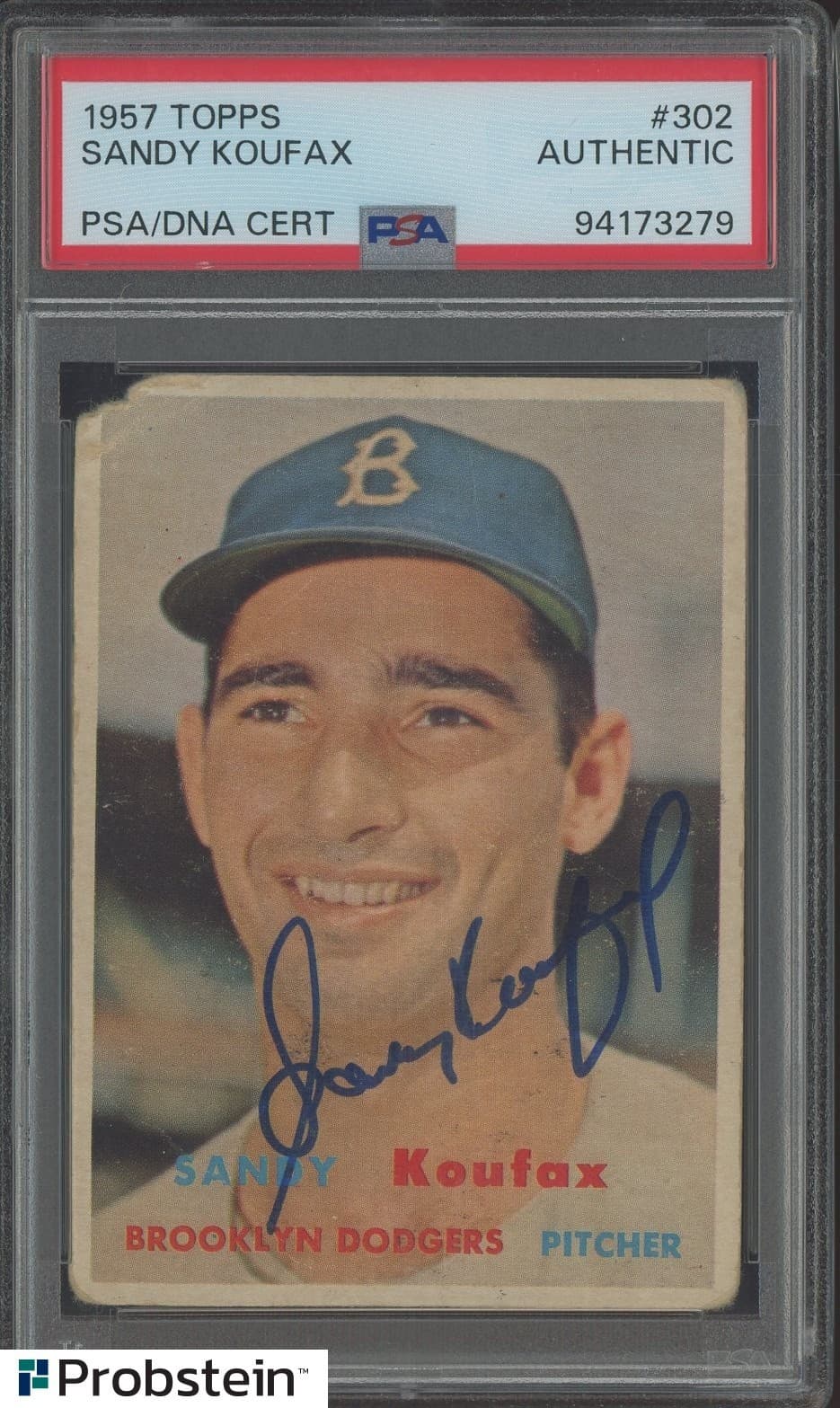 Sandy Koufax HOF Signed 1957 Topps #302 Brooklyn Dodgers PSA/DNA AUTO