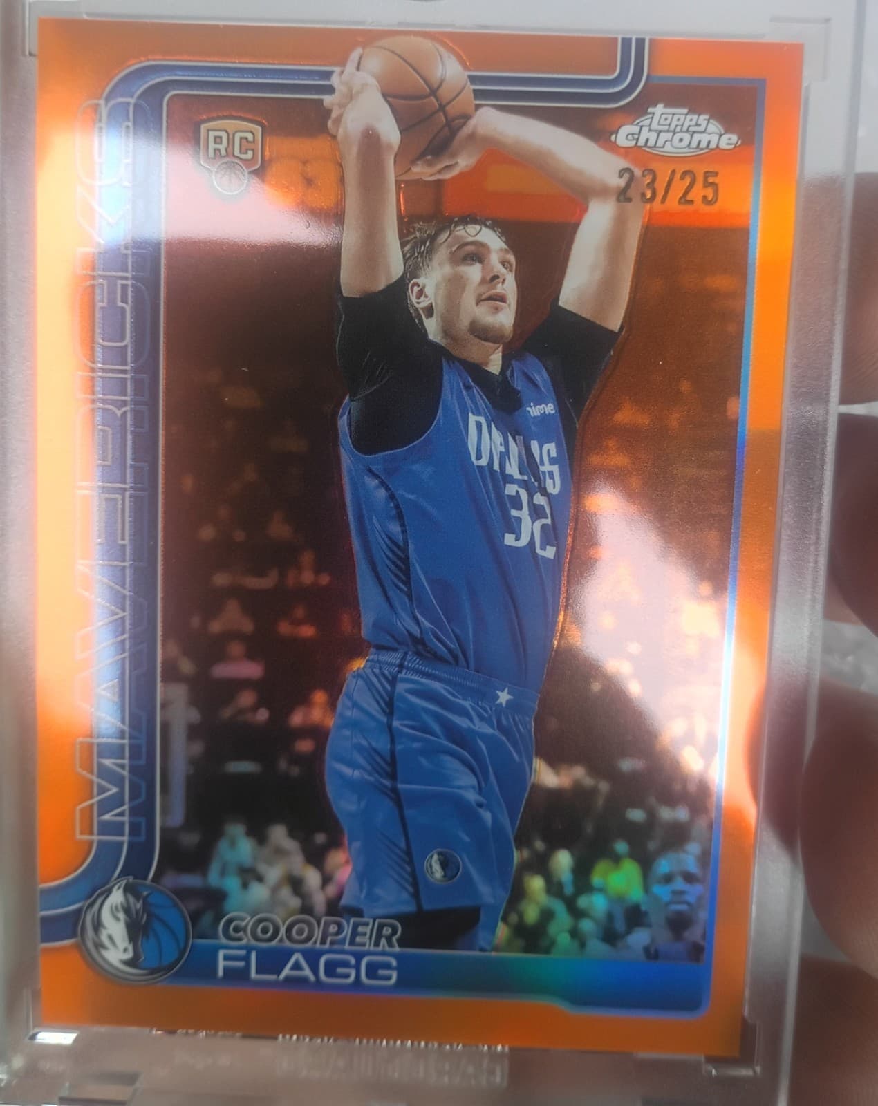 🔥🔥2025-26 Topps Chrome-Cooper Flagg REVERSE JERSEY #🔥 23/25 TRUE ORANGE🔥OBO!