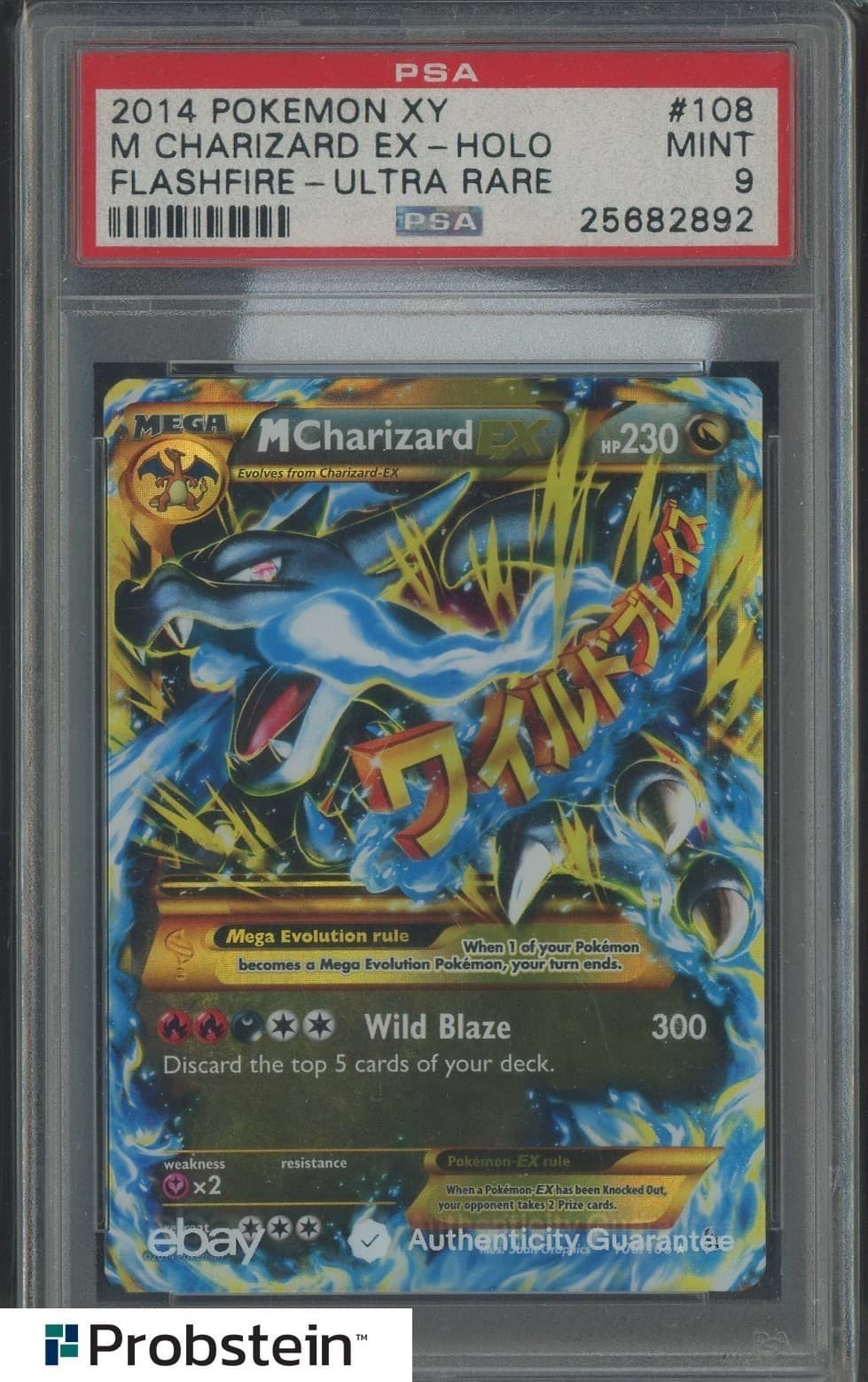 2014 Pokemon XY Flashfire Ultra Rare #108 M Charizard Ex Holo PSA 9 MINT