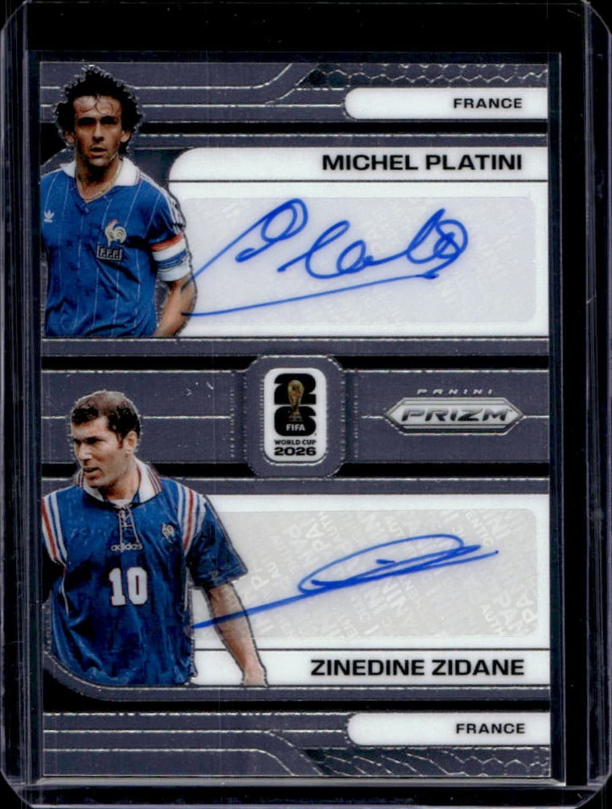 2026 Prizm World Cup Michel Platini Zinedine Zidane Dual Signatures Auto #12