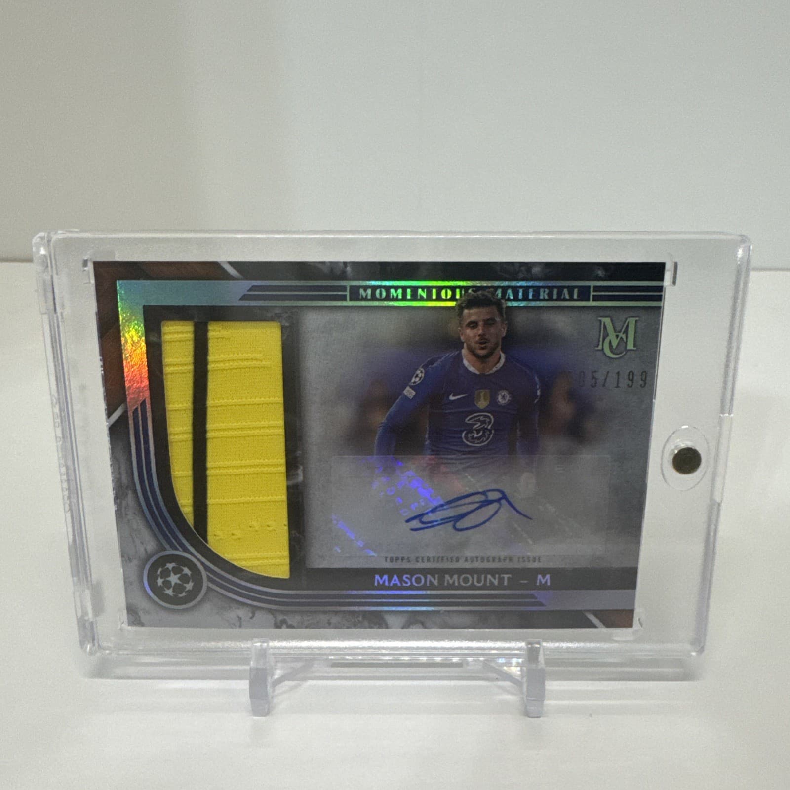 Mason Mount 2022-23 Museum Collection UEFA Momentous Material Patch Auto /199